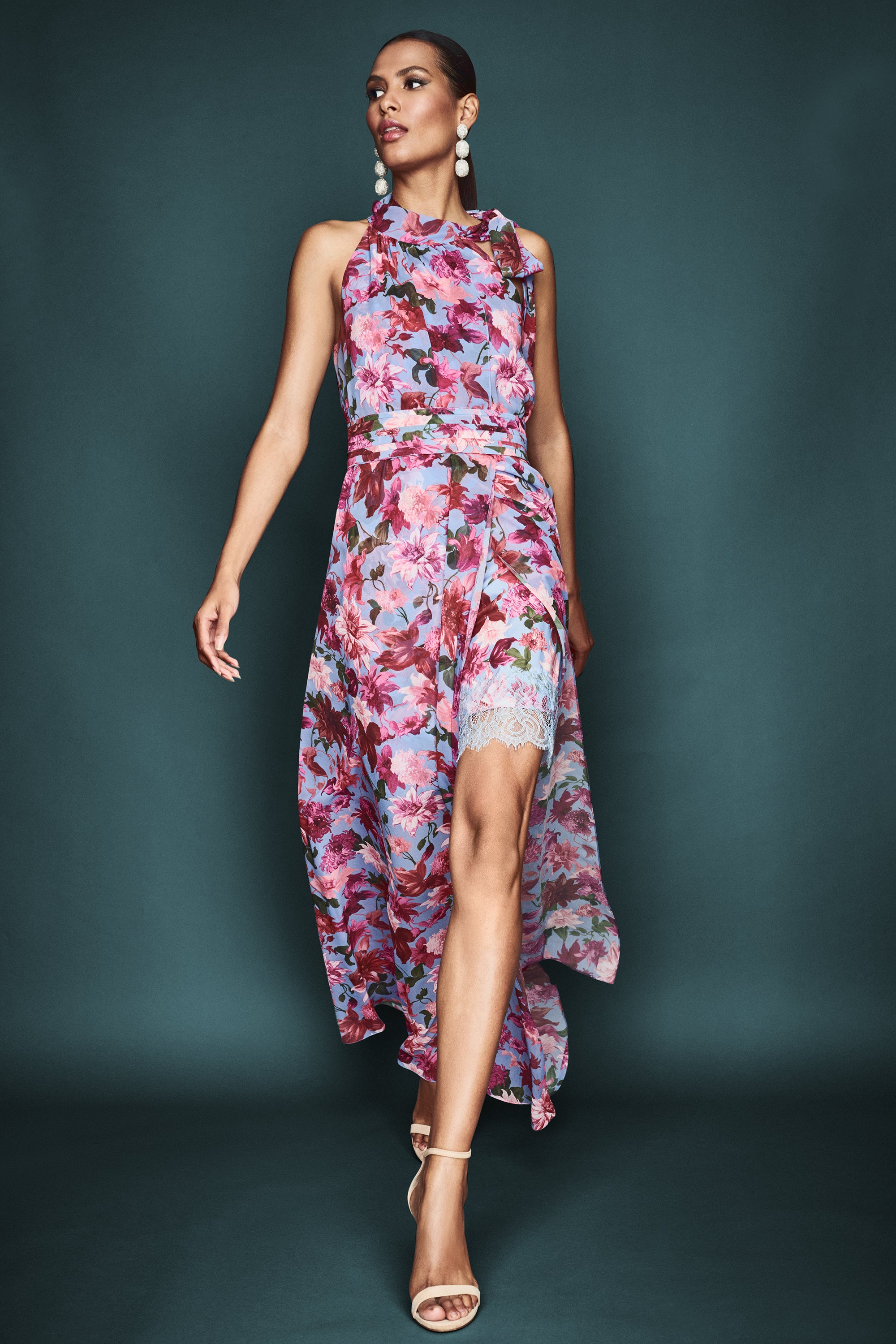 Selena Gown - Pink/Periwinkle Dahlia - Final Sale