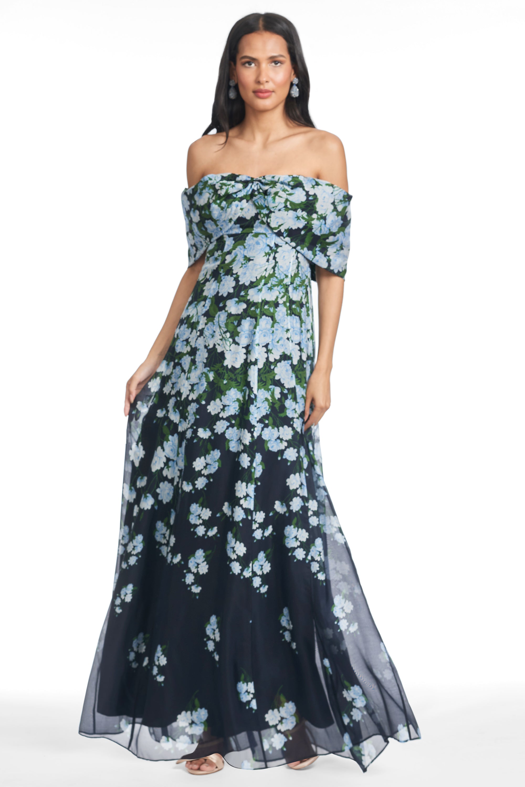 KENNEDY GOWN - NAVY DEGRADE FLORALS