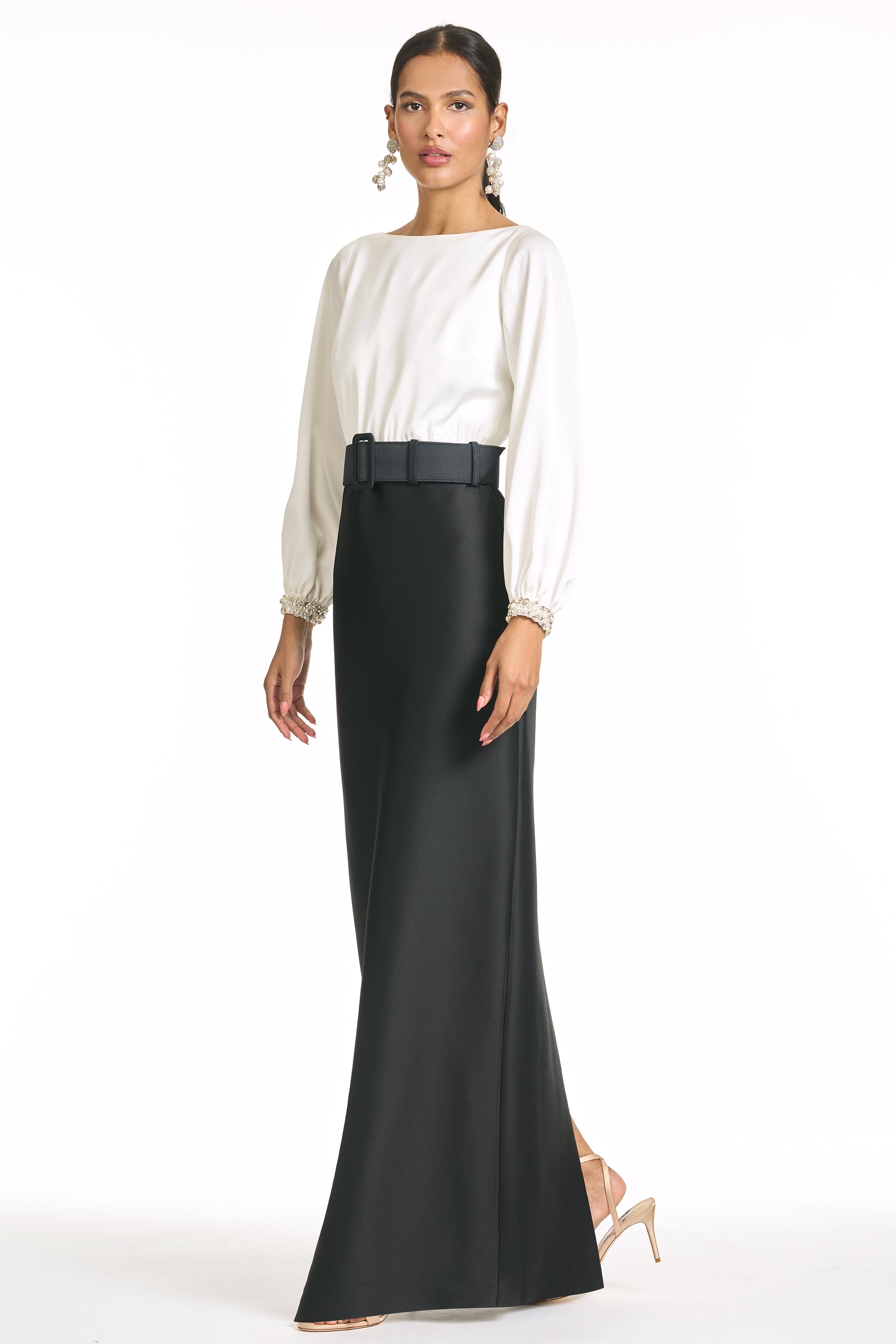 ASTOR GOWN - IVORY/BLACK