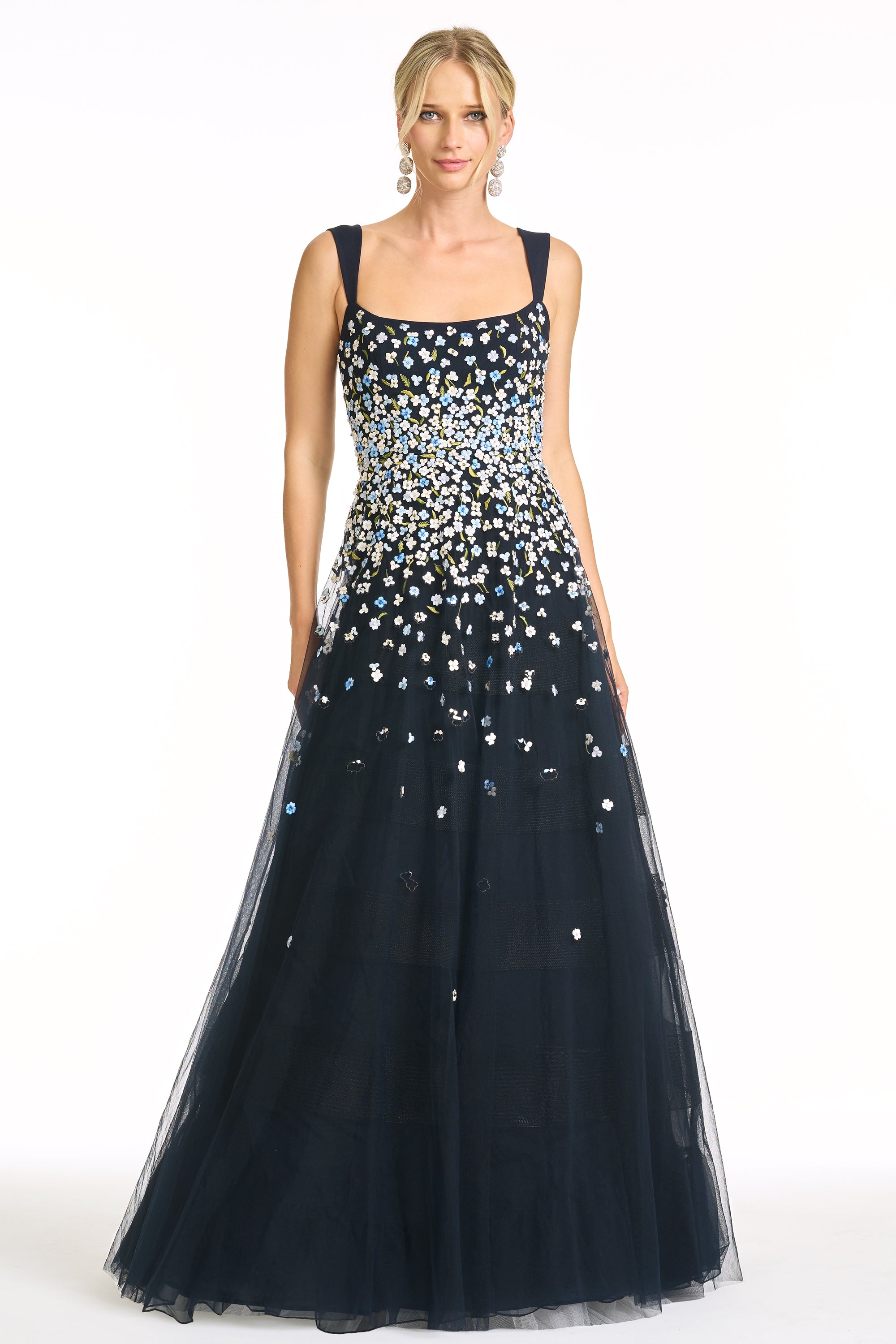 EMBROIDERED AKKA GOWN - DARK MIDNIGHT