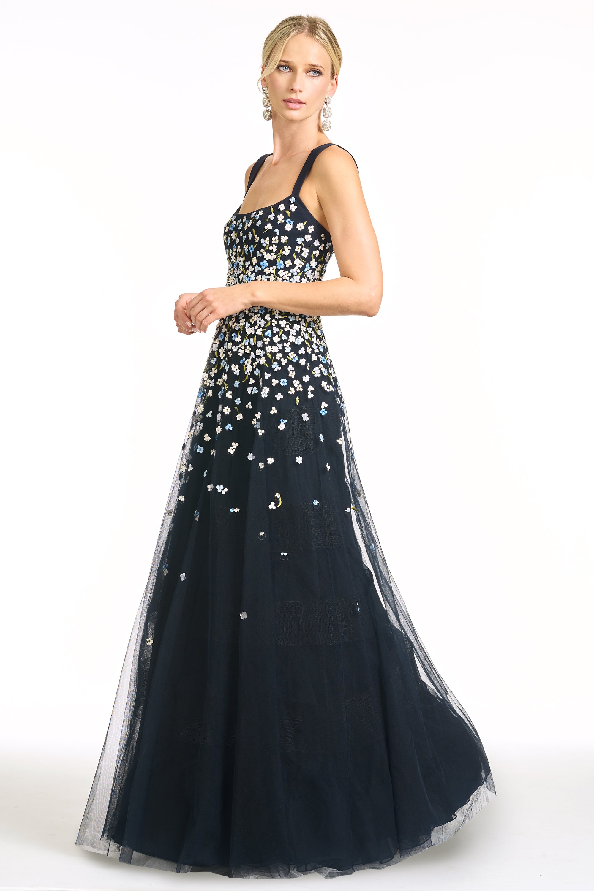 EMBROIDERED AKKA GOWN - DARK MIDNIGHT