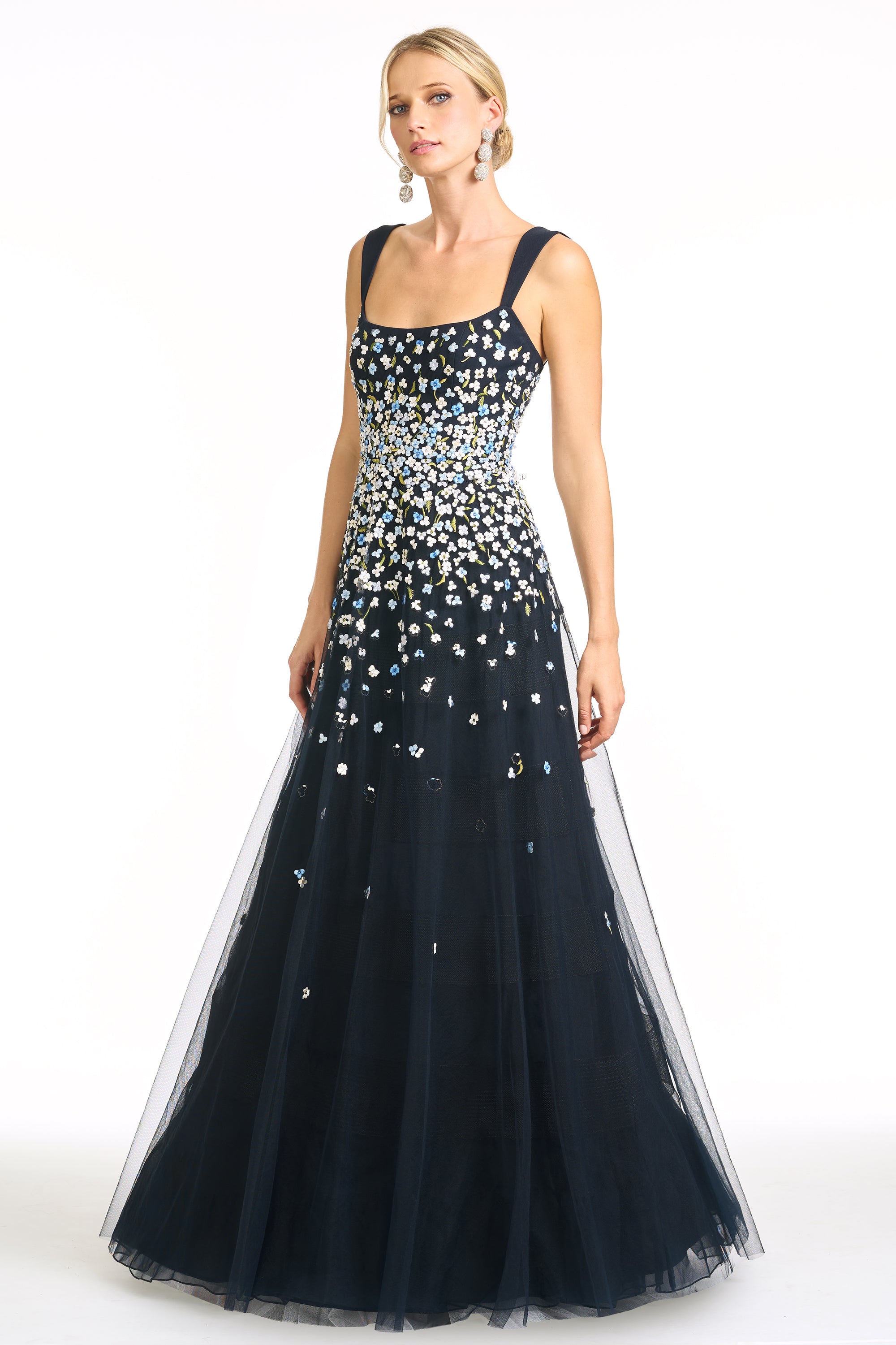 EMBROIDERED AKKA GOWN - DARK MIDNIGHT