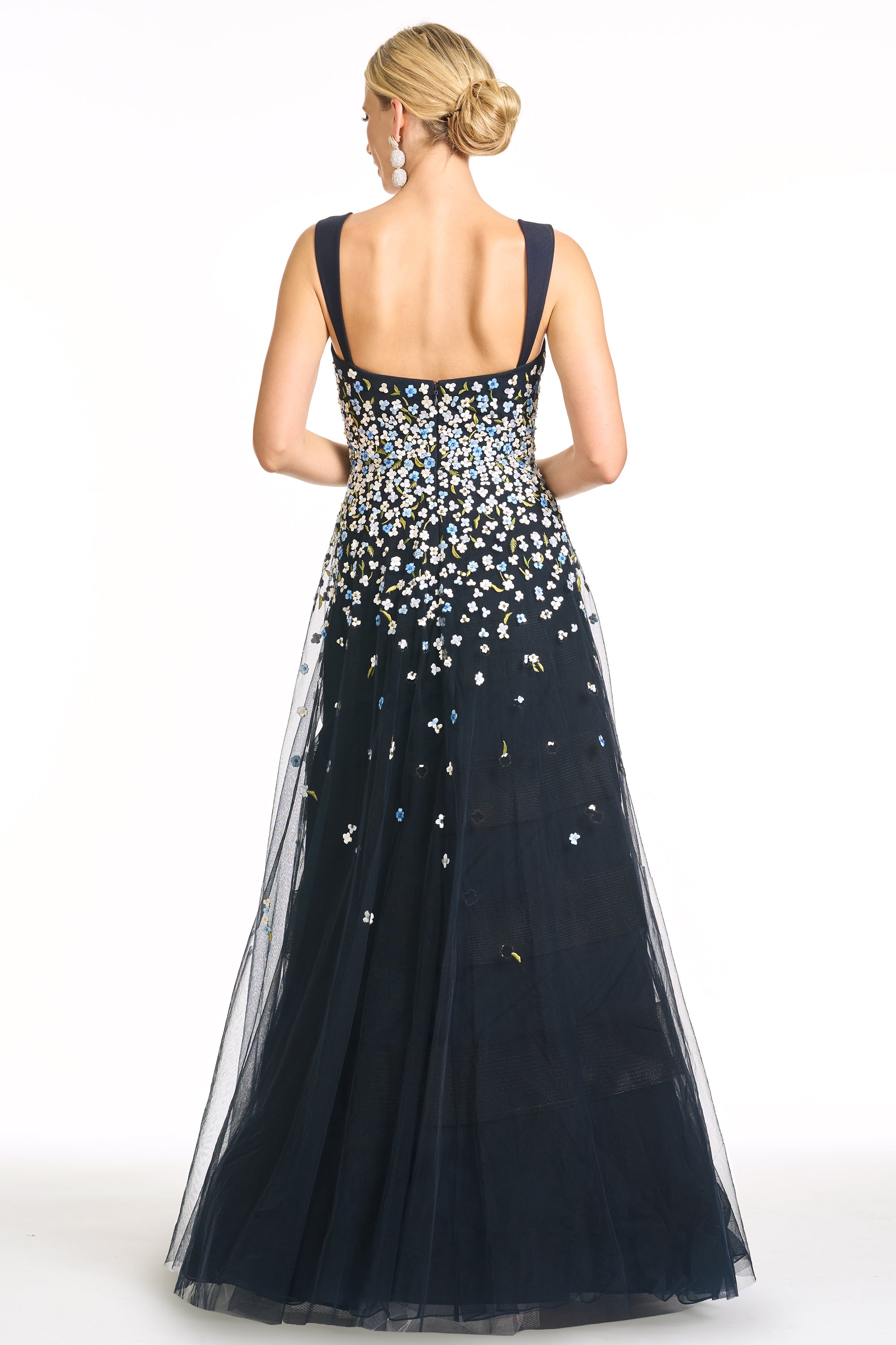 EMBROIDERED AKKA GOWN - DARK MIDNIGHT