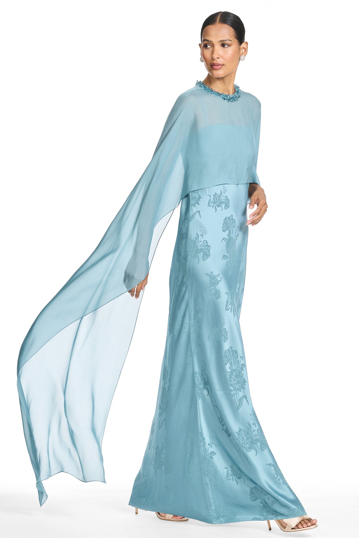 SIMONA SKY BLUE A LINE GOWN