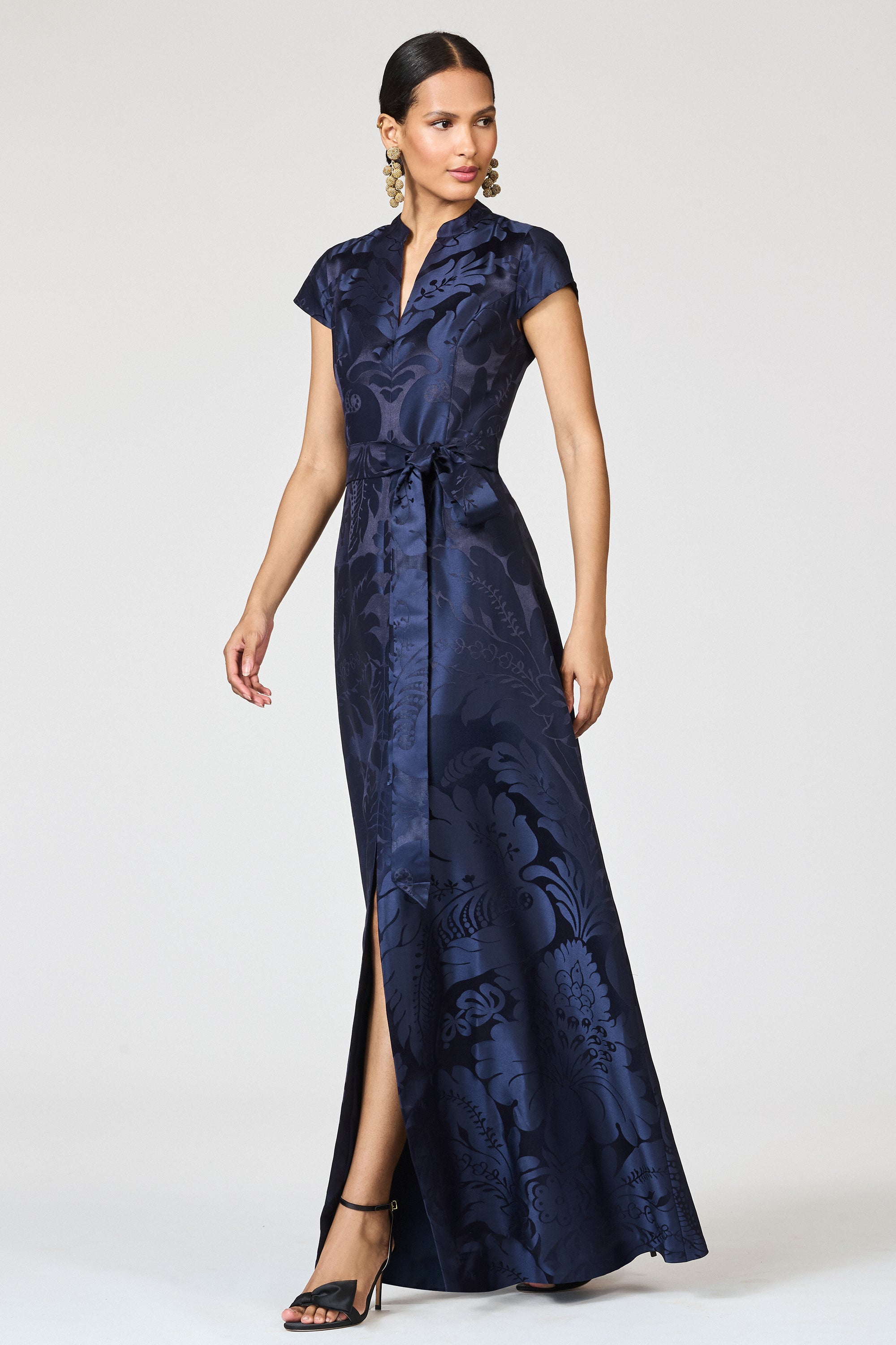 MARA GOWN - DENIM DAMASK