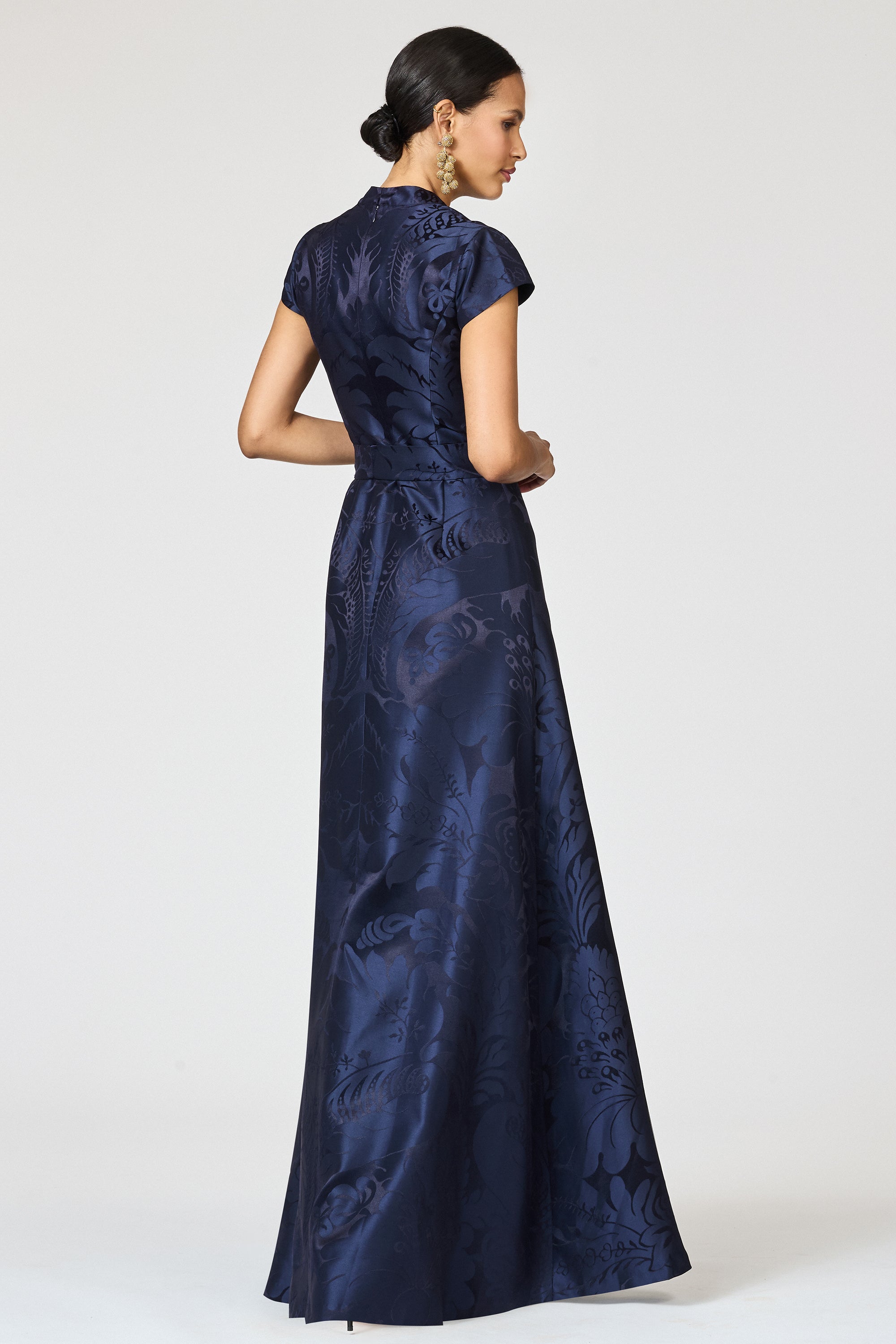 MARA GOWN - DENIM DAMASK