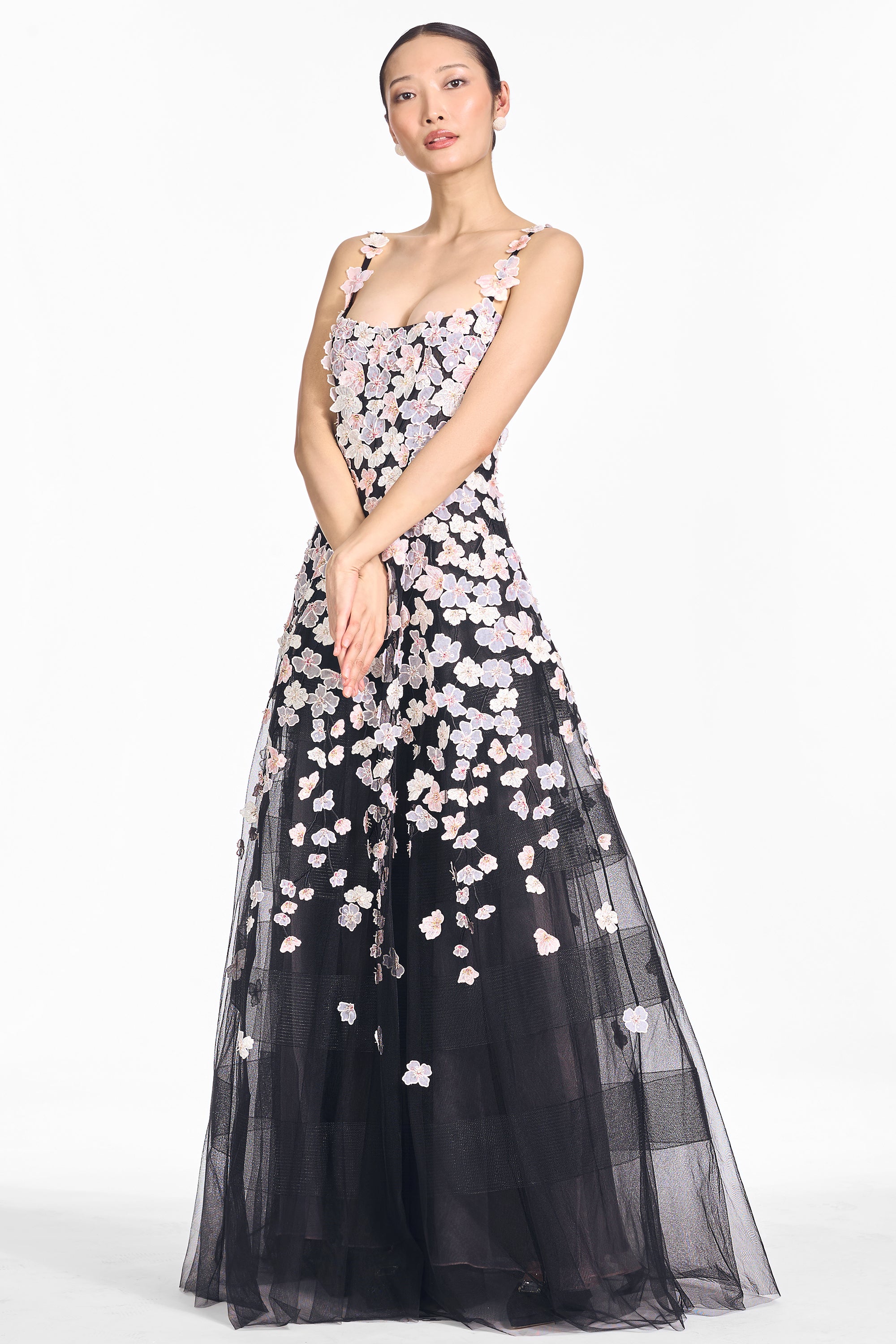 EMBROIDERED APHRODITE GOWN - ALABASTER & ONYX