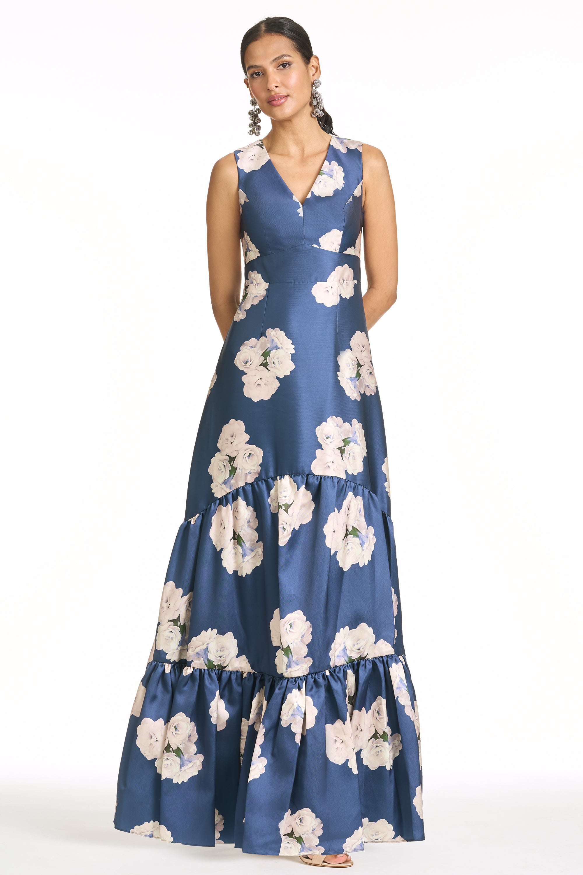 RORI GOWN - STEEL BLUE CORSAGE