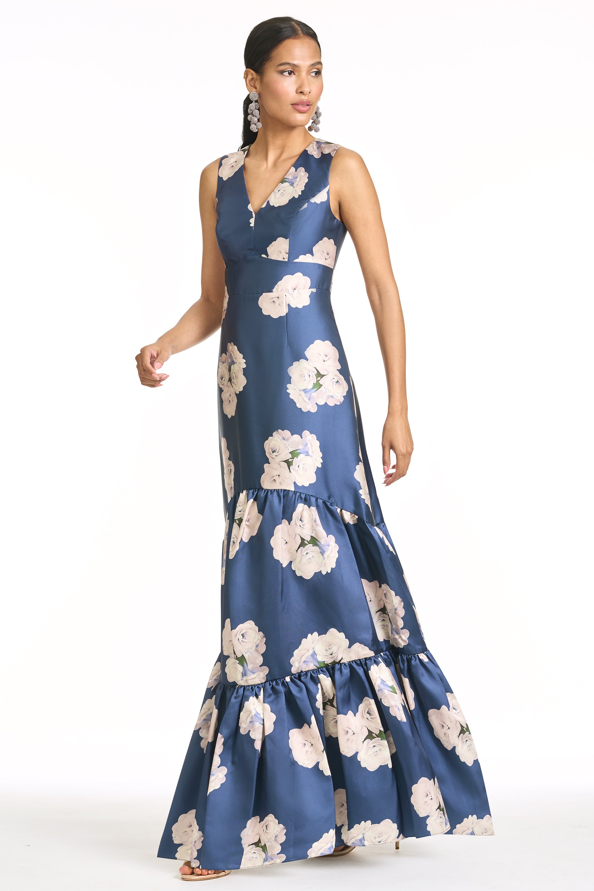 RORI GOWN - STEEL BLUE CORSAGE