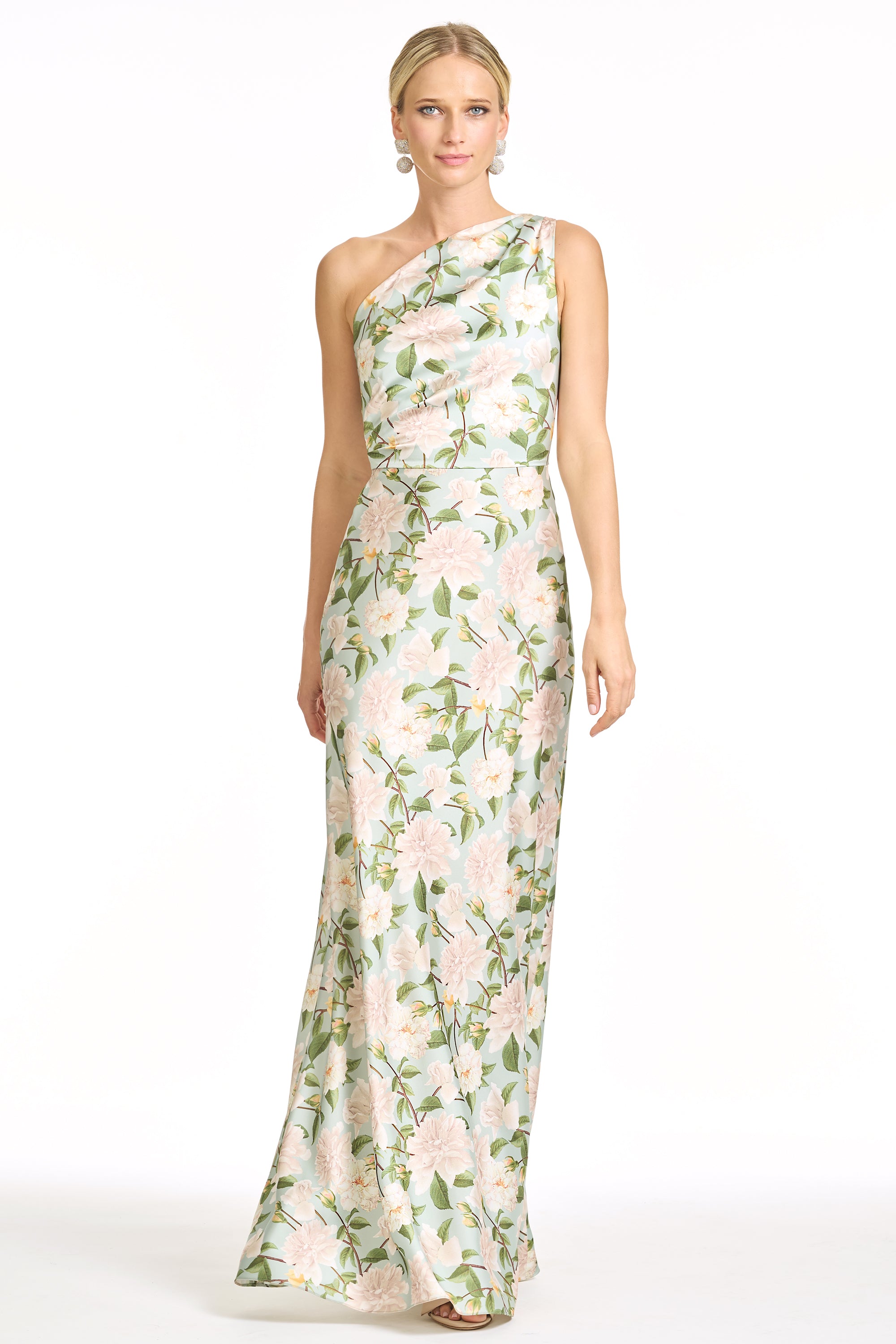 Delphine Mint Green Floral One Shoulder A-line Gown Celadon SWEETBRIAR / 16W