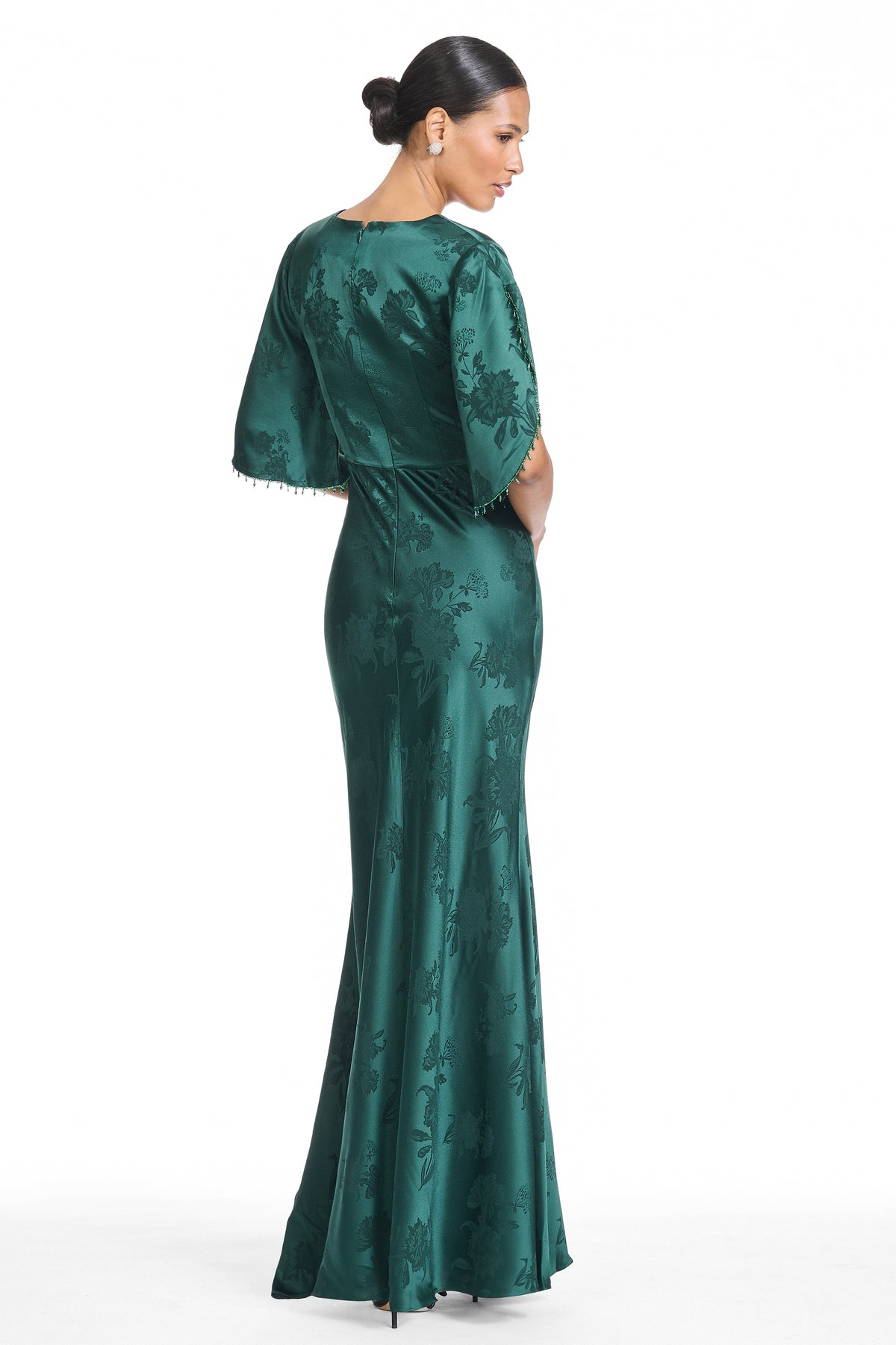 Embellished maren gown dark forest