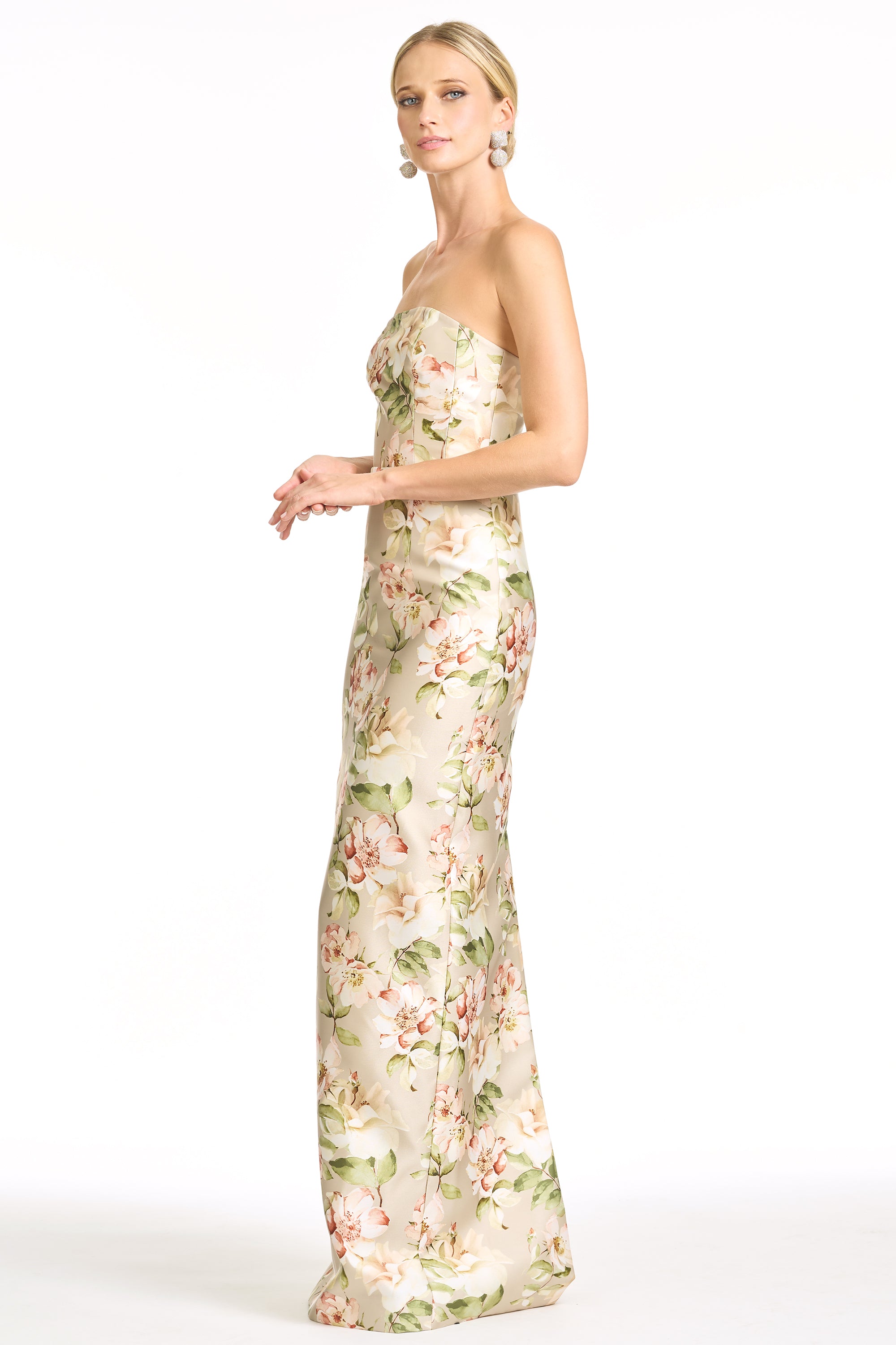SOPHIA GOWN - PEWTER CAMELLIA