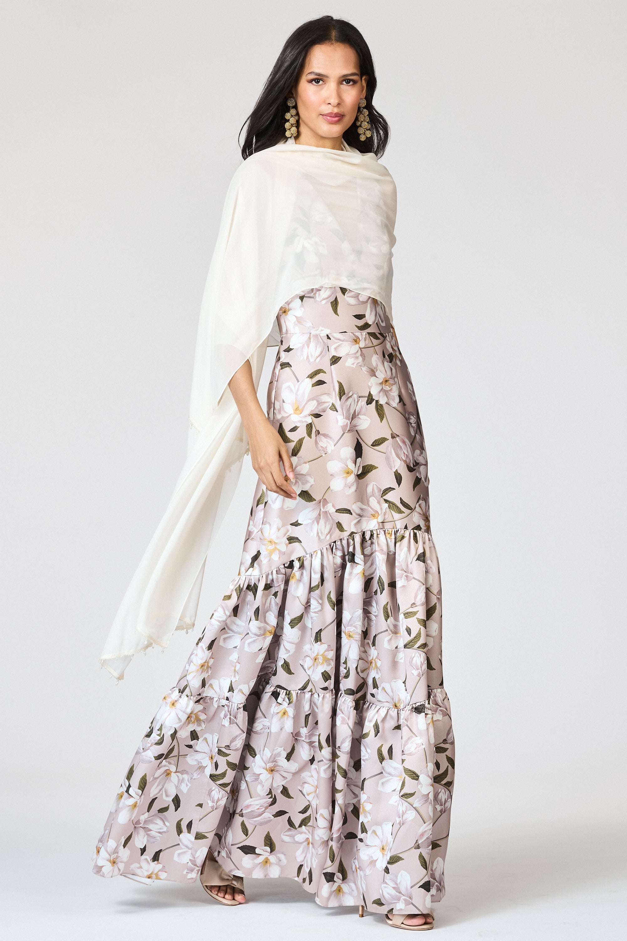 EMBELLISHED EMMY SCARF - IVORY