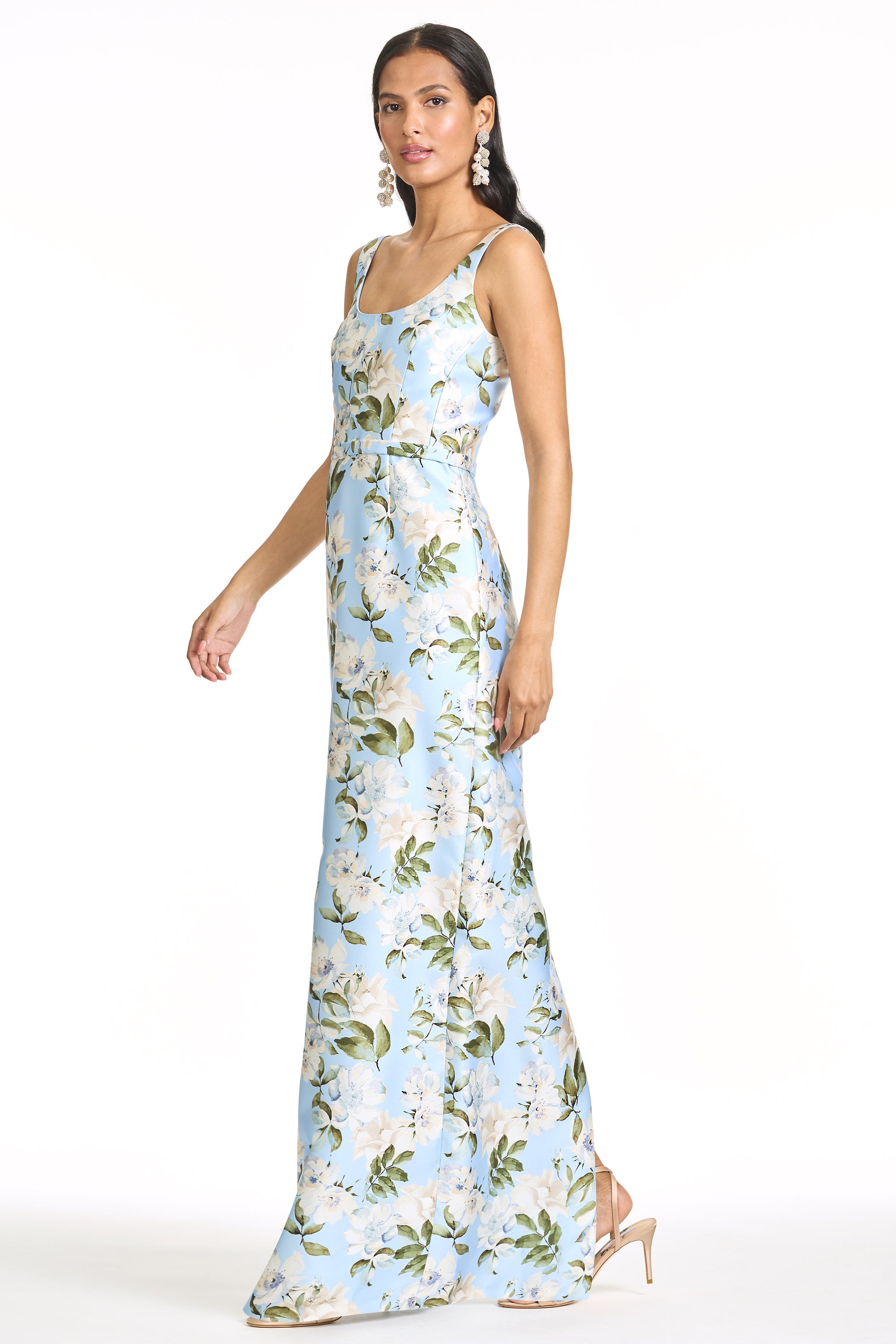 EMBELLISHED LANA GOWN - SKY CAMELLIA