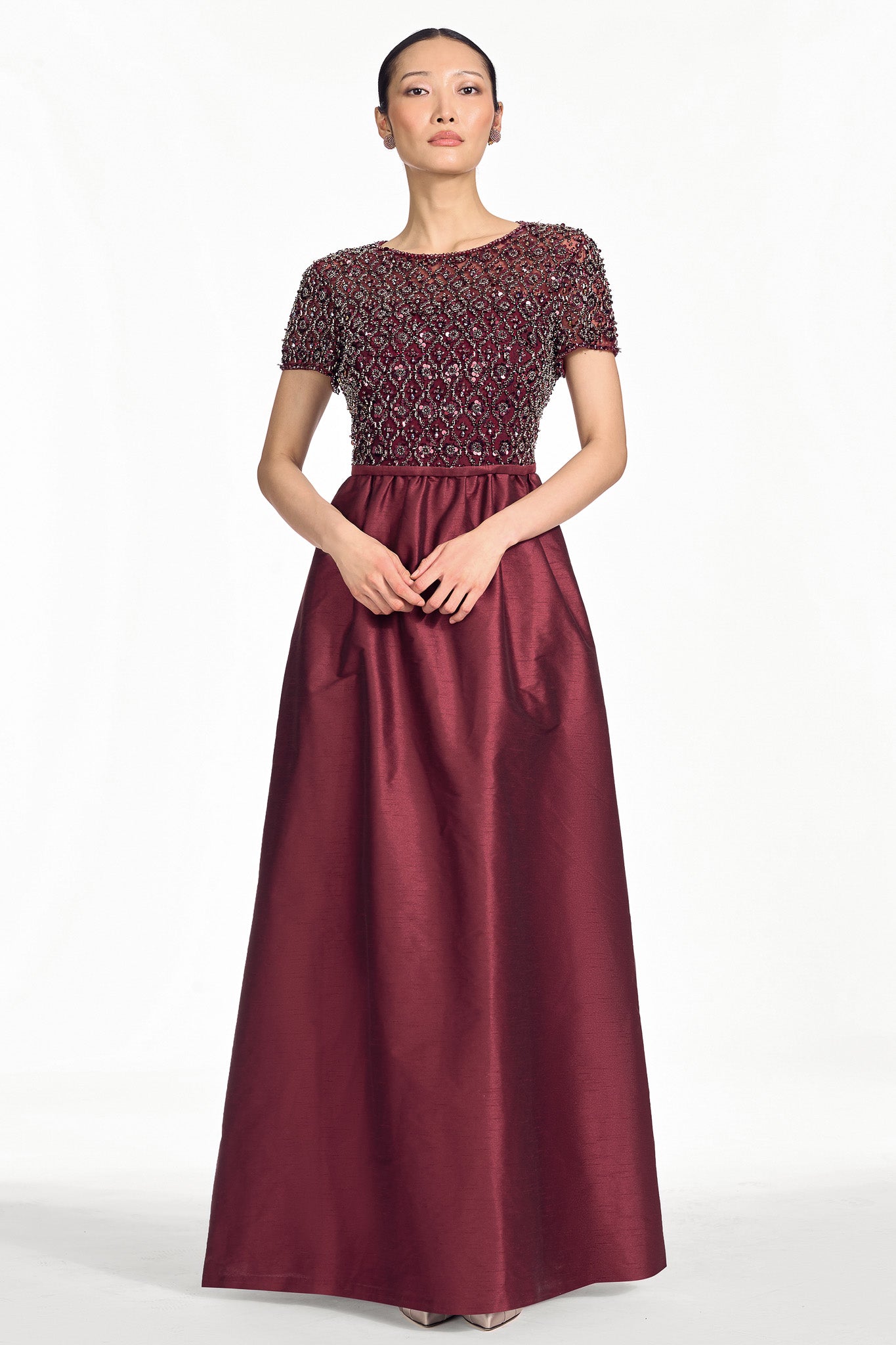 EMBELLISHED LONDON GOWN - GARNET