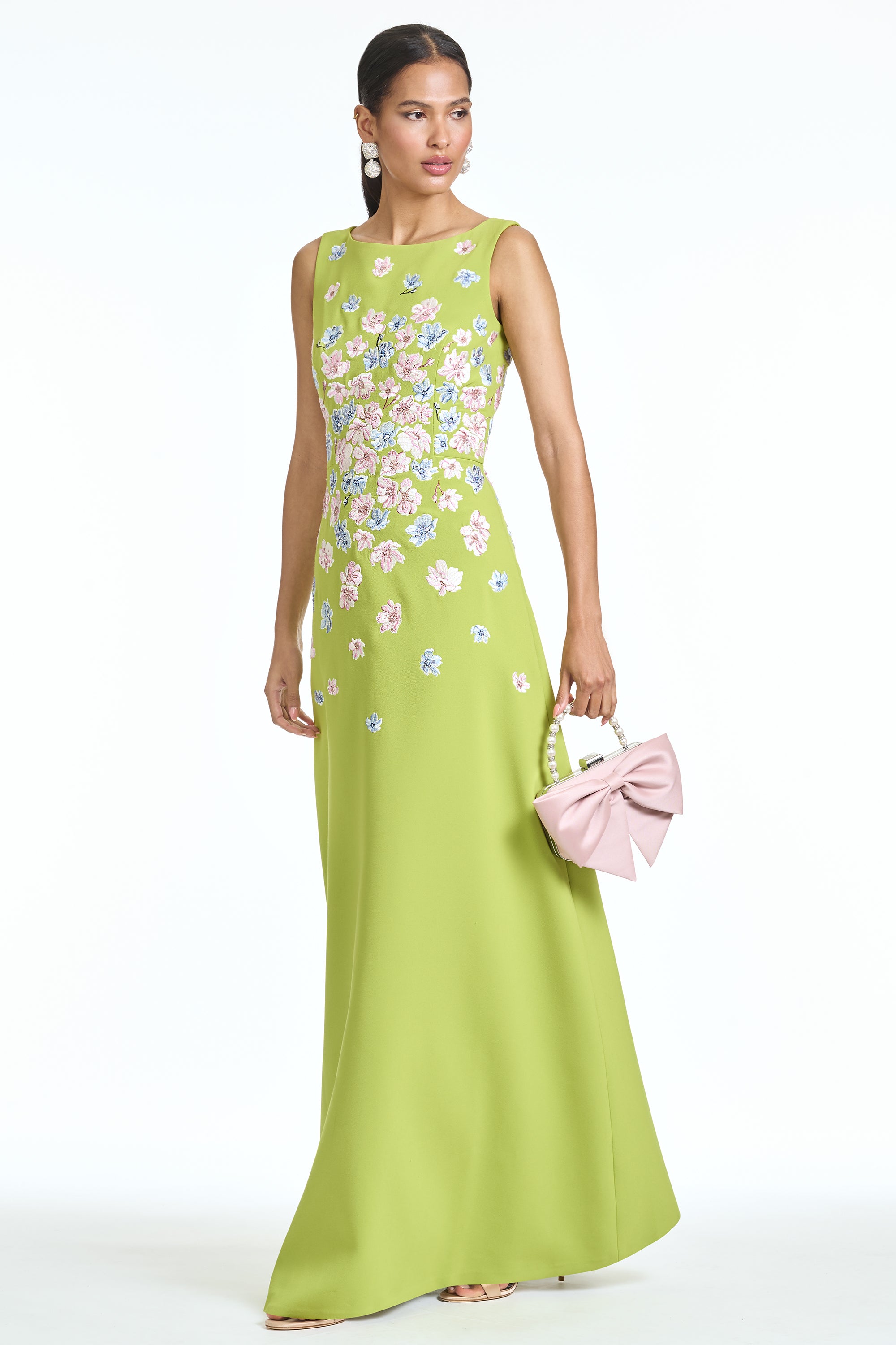 EMBROIDERED RAZIA GOWN - PERIDOT