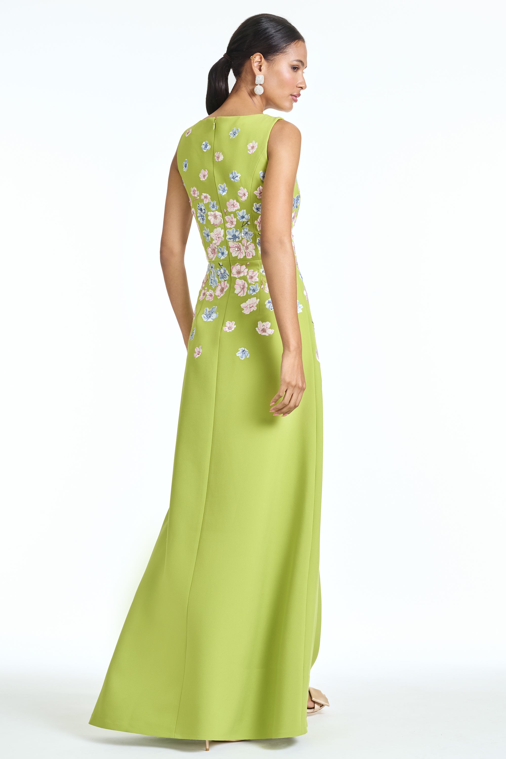 EMBROIDERED RAZIA GOWN - PERIDOT
