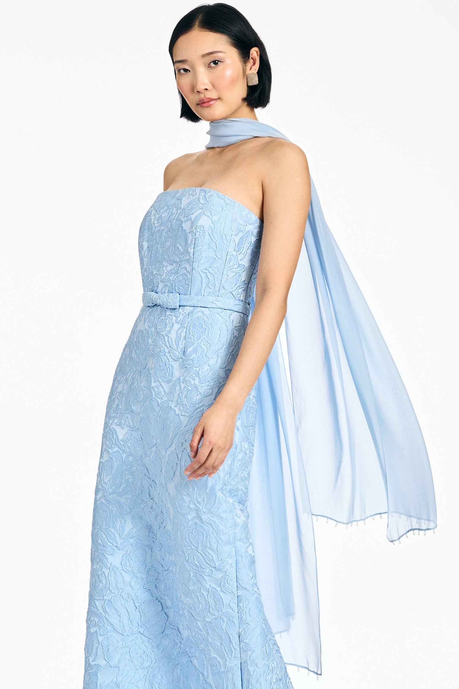 EMBELLISHED EMMY SCARF - SKY