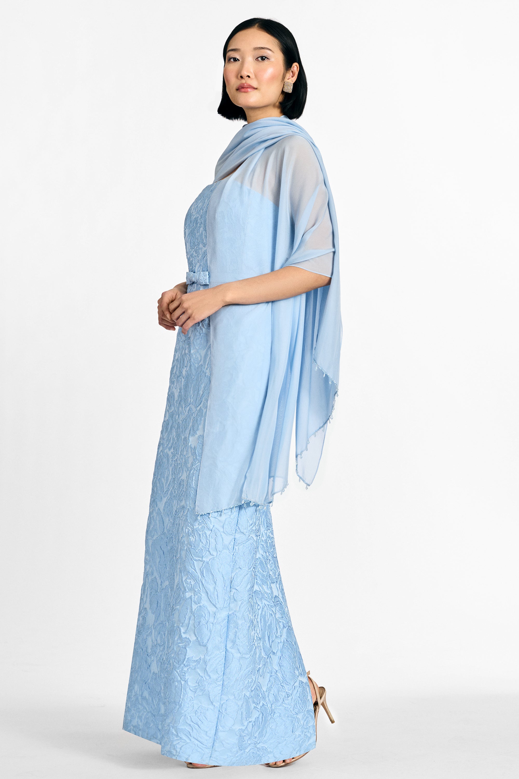 EMBELLISHED EMMY SCARF - SKY