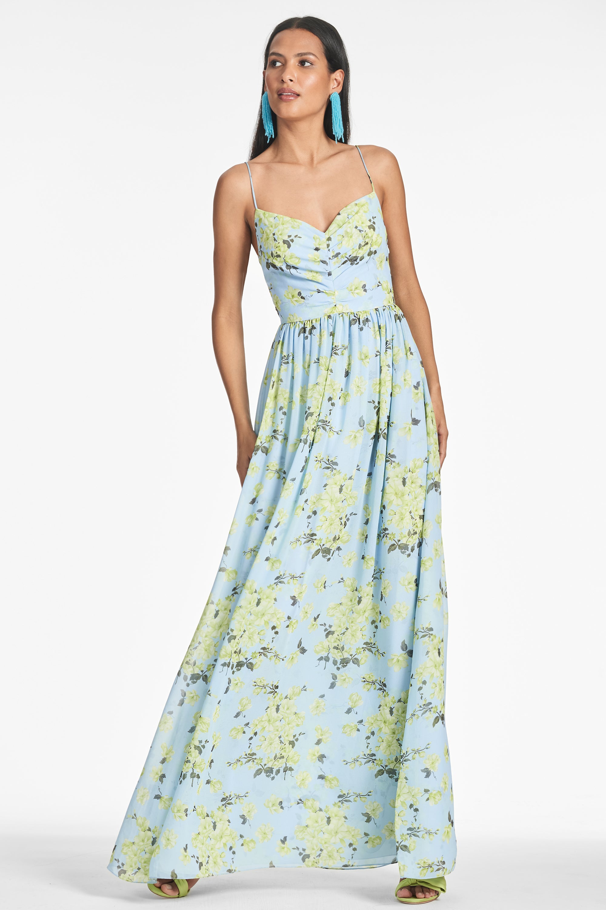 Sienna Gown - Sky Citrine Floral - Final Sale