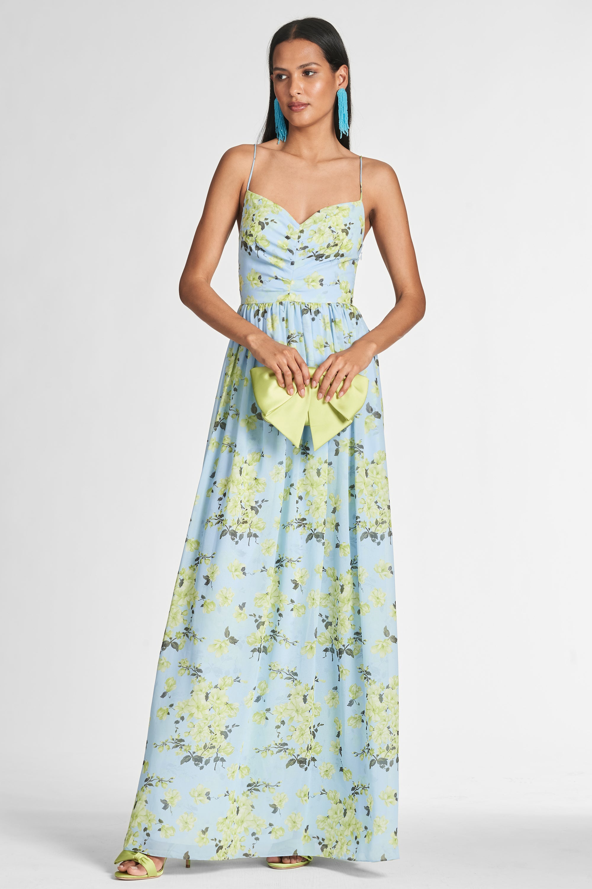 Sienna Gown - Sky Citrine Floral - Final Sale