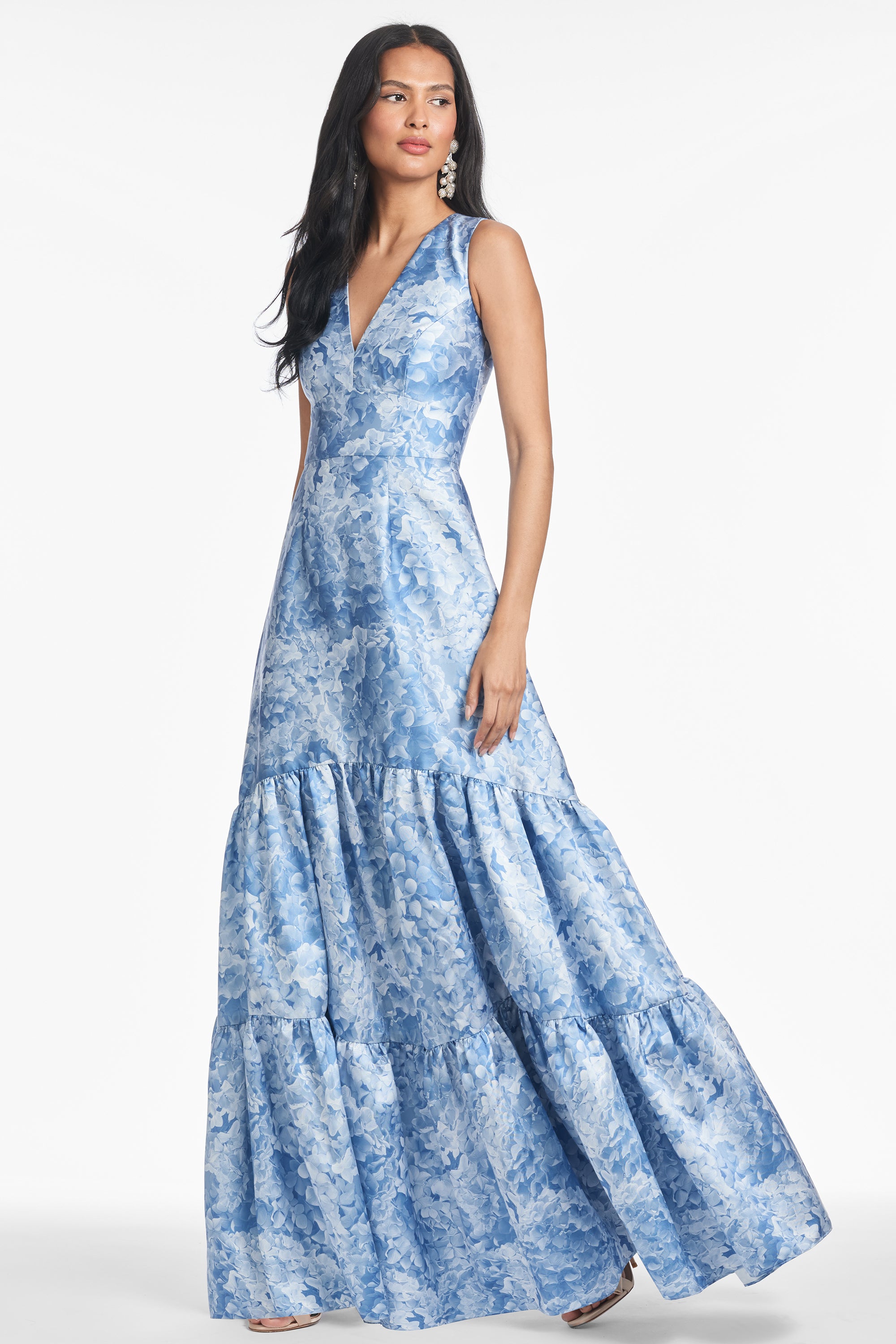 princess polly baby blue dress Hydrangea on Navy – Susan Albright main image 1