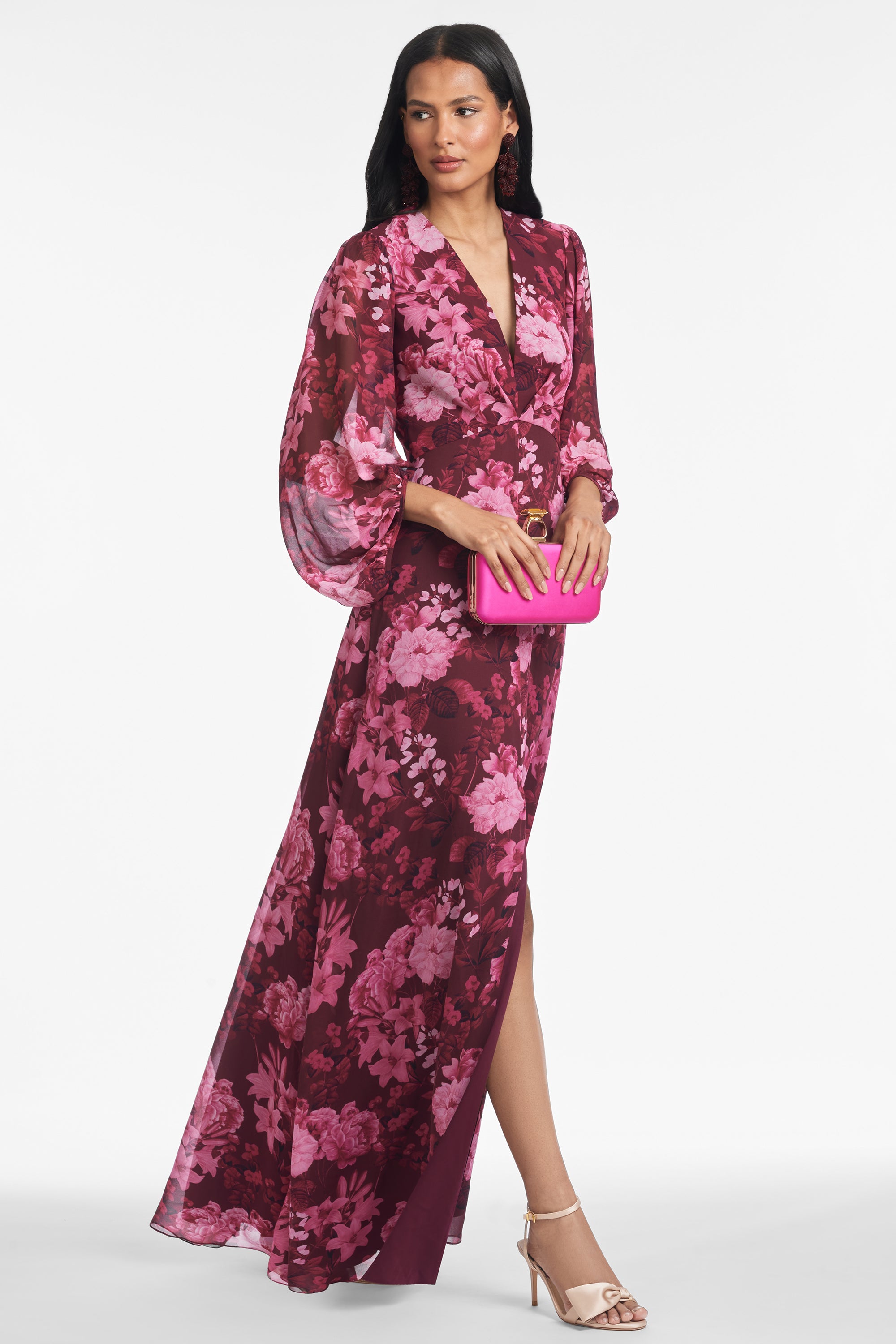 sachin and babi purple dress Sachin & Babi Zoe Gown - Sparkling Grape/Magenta Bloom