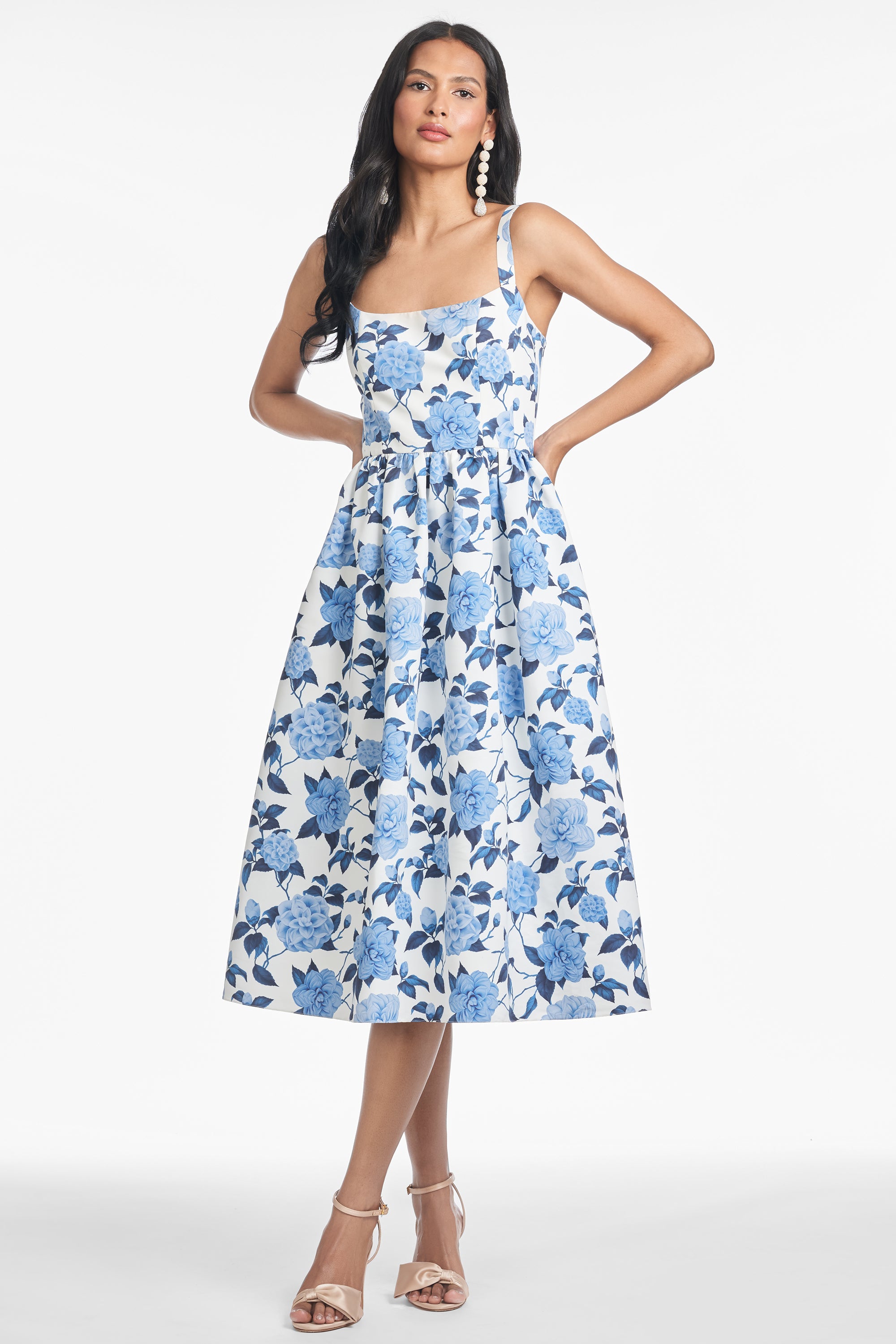 OLENA DRESS - DELFT BLUE BEGONIA