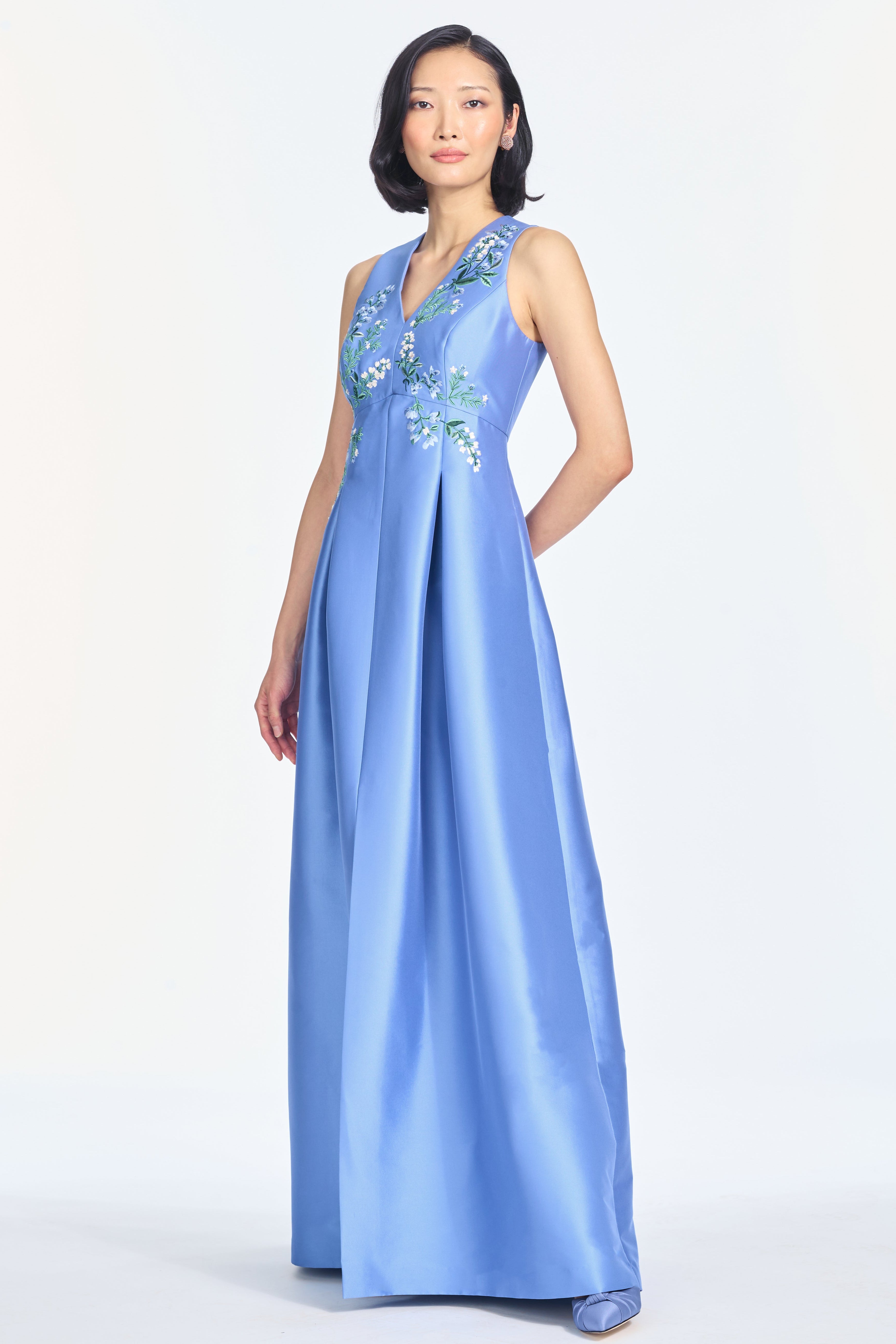EMBROIDERED BROOKLYNNE GOWN - OPAL