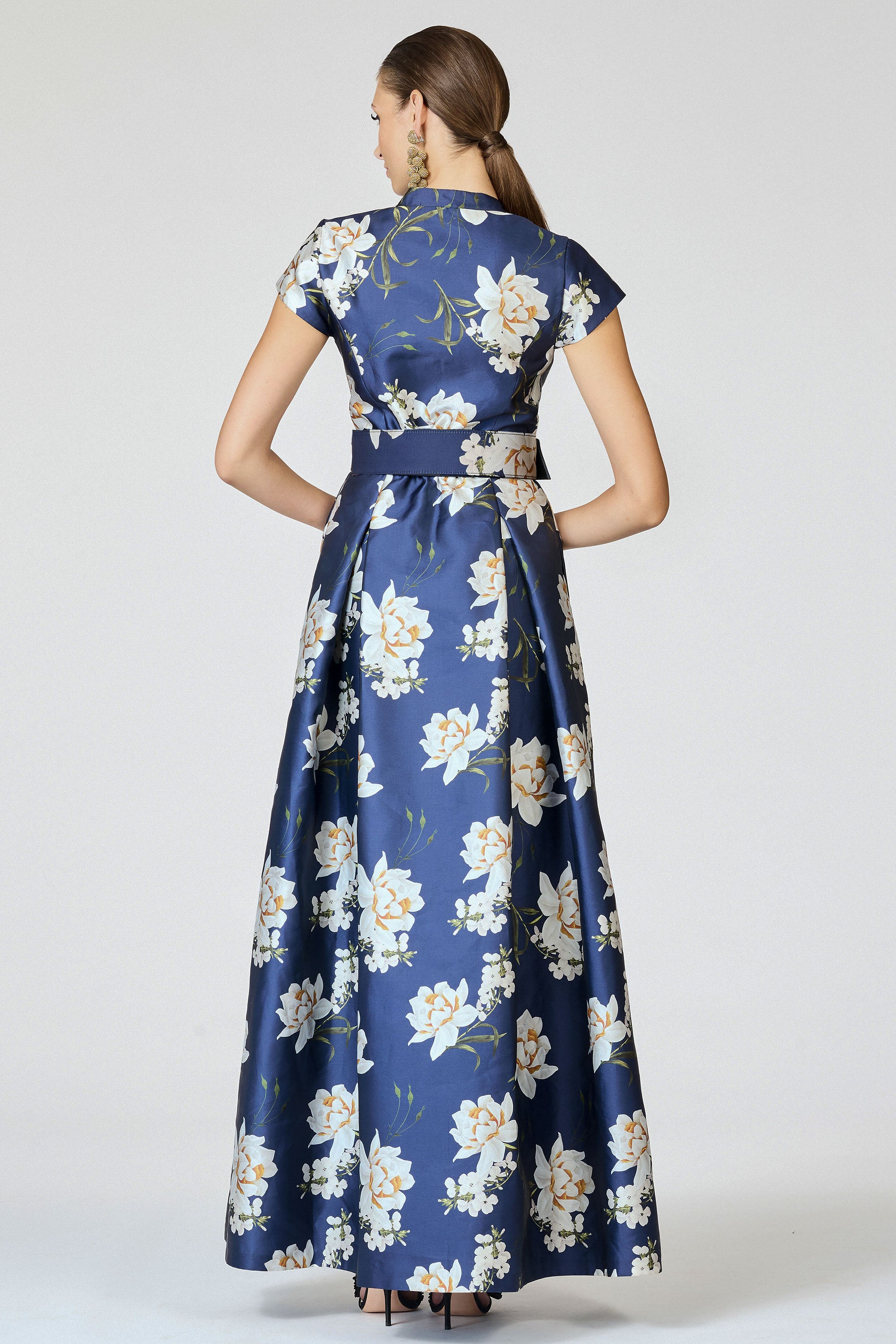 EMBELLISHED MARTA GOWN - NAVY NARCISSUS