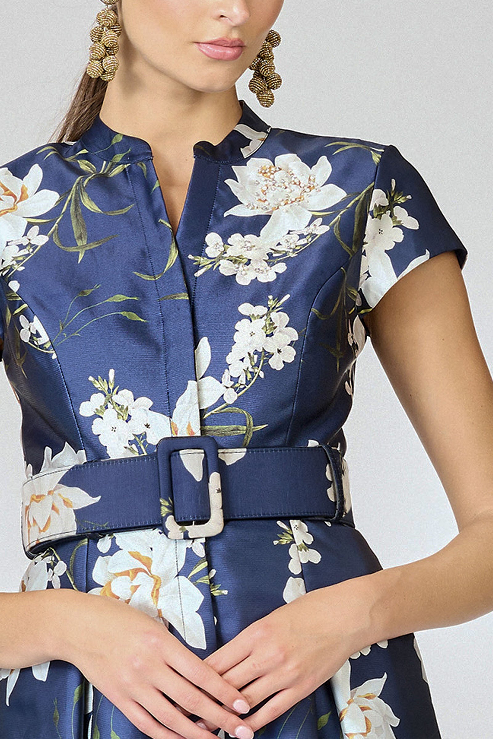 EMBELLISHED MARTA GOWN - NAVY NARCISSUS