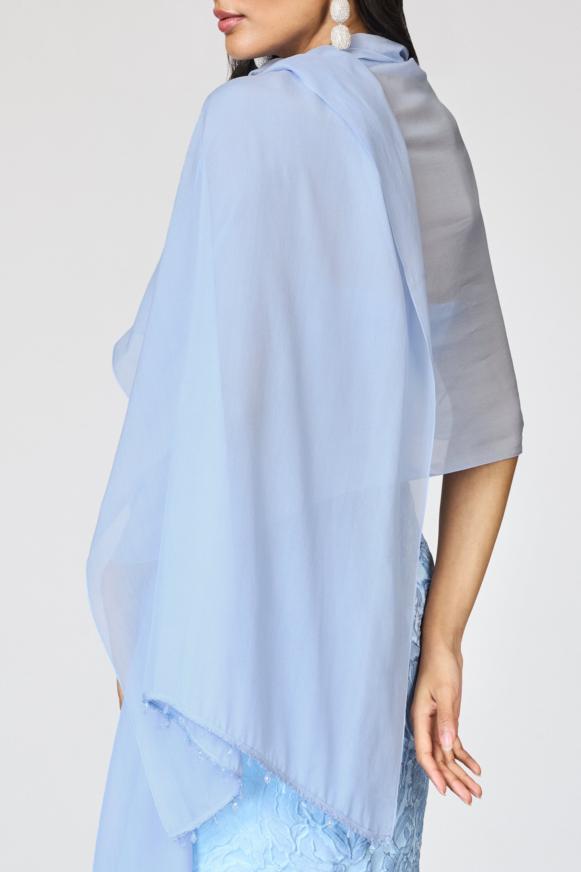 EMBELLISHED EMMY SCARF - ICE BLUE