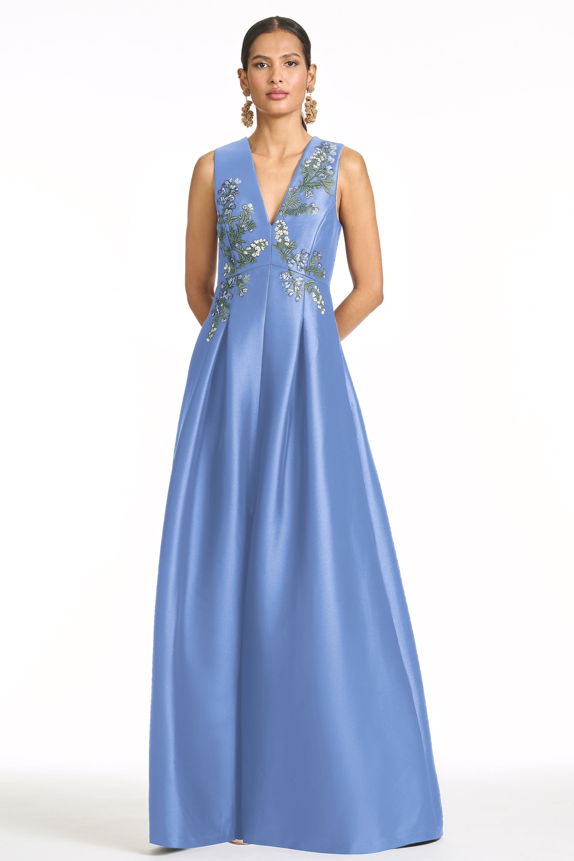 EMBROIDERED BROOKLYNNE GOWN - OPAL