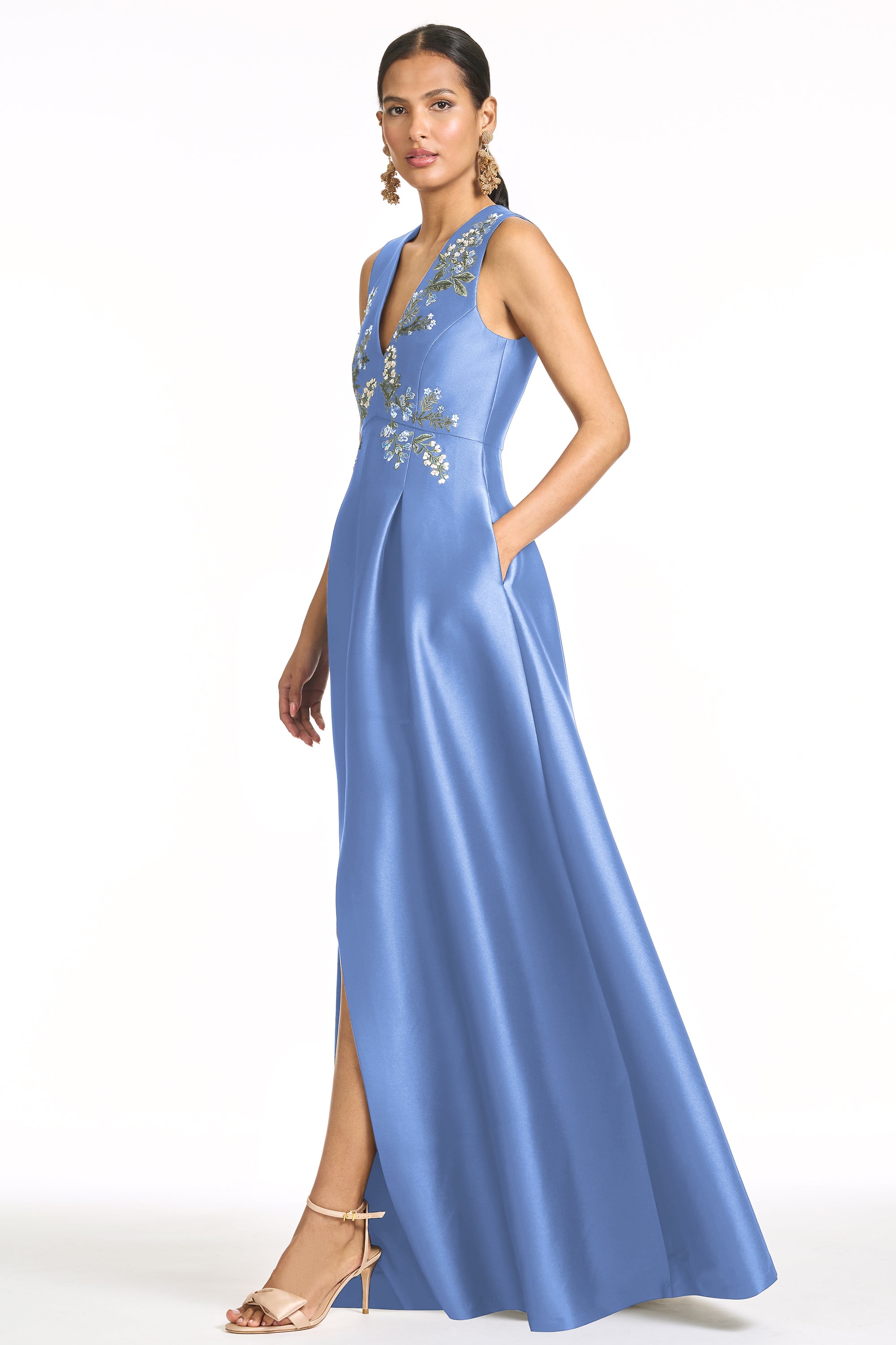 EMBROIDERED BROOKLYNNE GOWN - OPAL