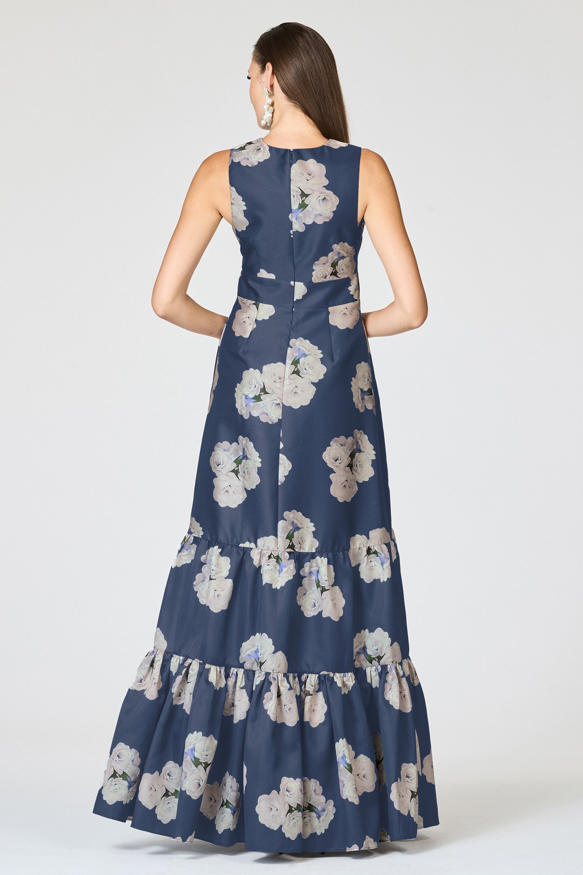 RORI GOWN - STEEL BLUE CORSAGE