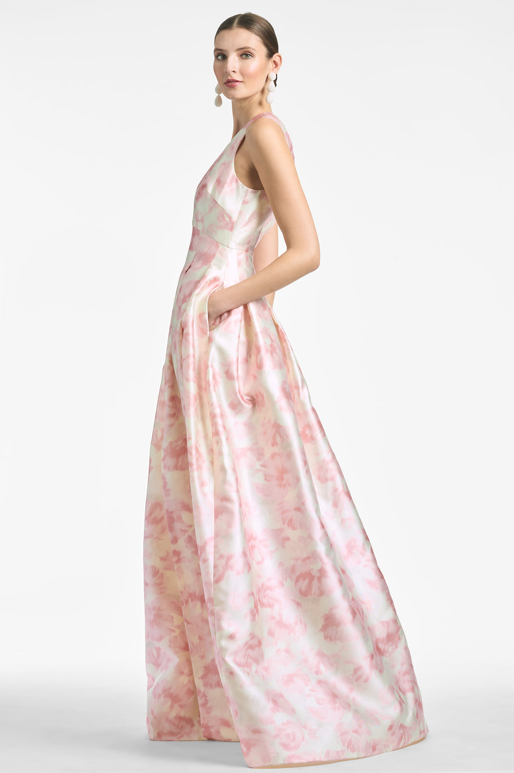 Brooke Gown in Blush Watercolor Floral Sachin Babi