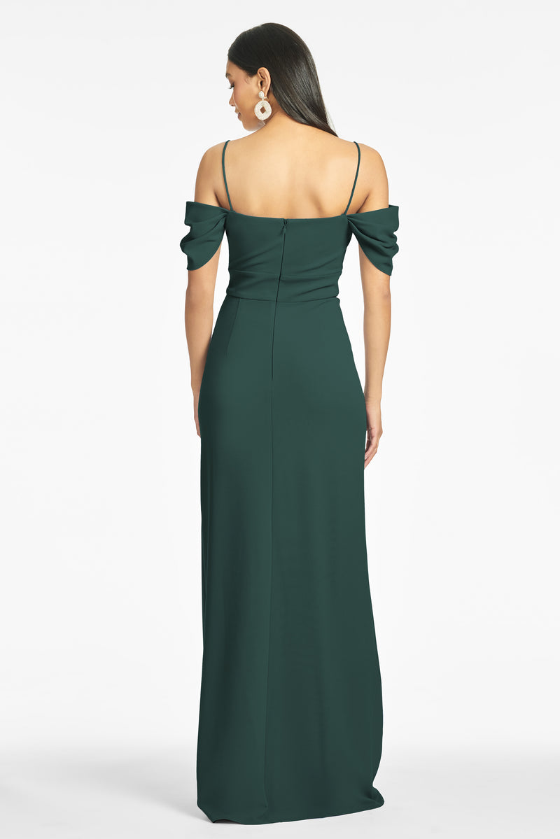 Brittany 4-Way Stretch Crepe Gown - Emerald - Final Sale