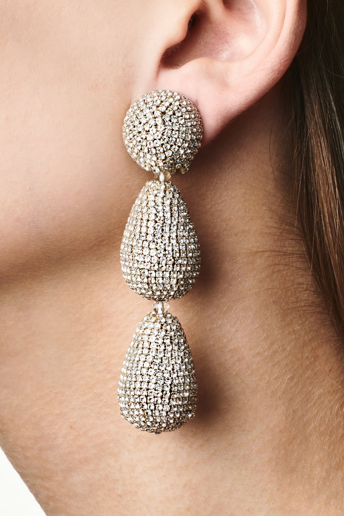 Sachin + Babi White Floral Tassel Earrings Sachin + Babi Bead & Silk Tassel  main image 4