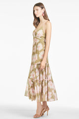 Dalia Dress - Green Floral Ikat - Final Sale
