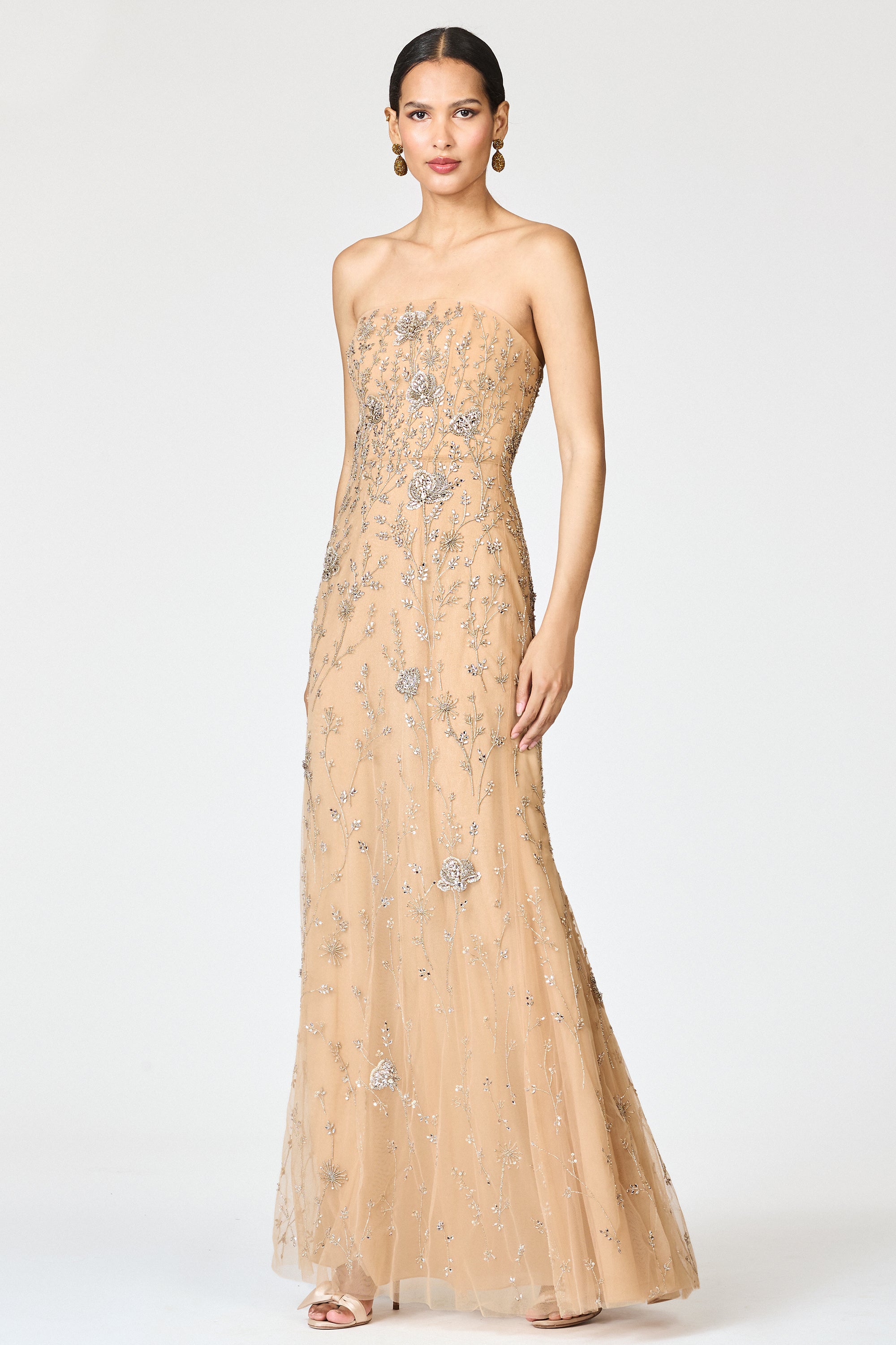 EMBELLISHED VIENNA GOWN - FAWN