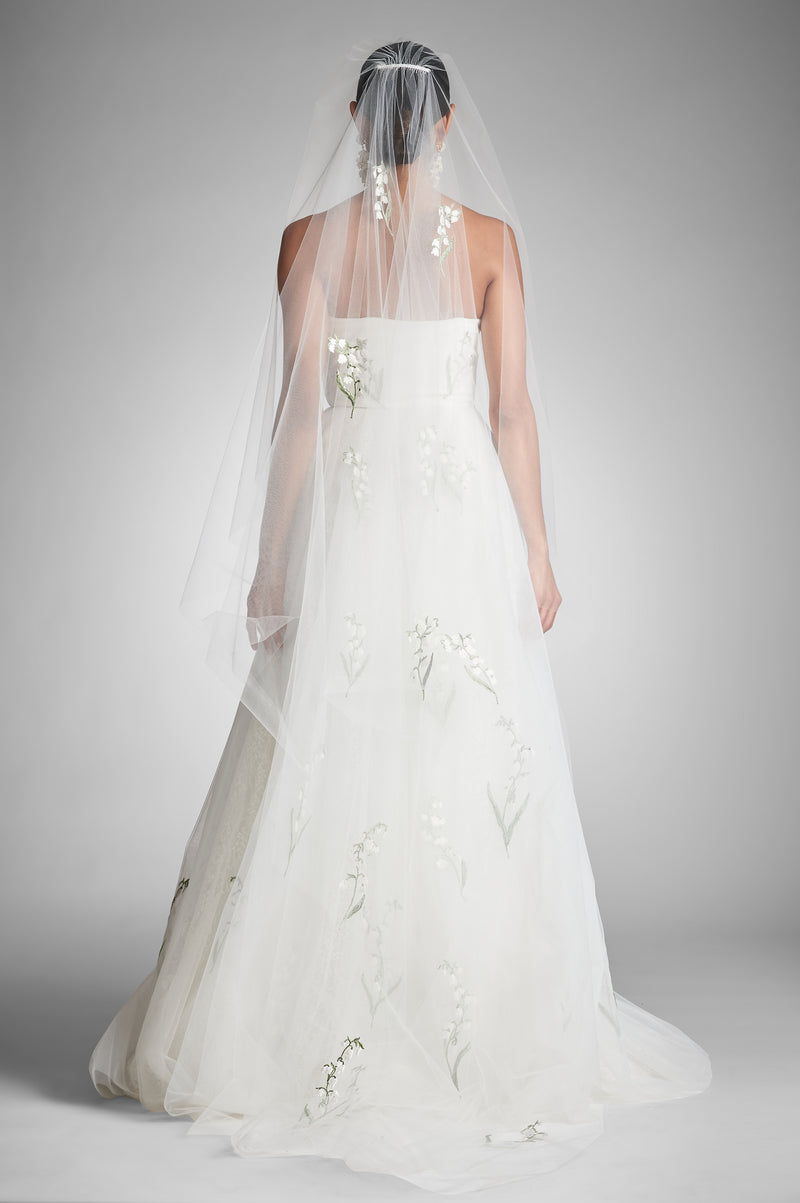 Damira Veil - White/Embroidered Floral