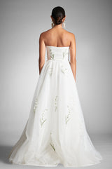 Anais Gown - White/Embroidered Floral