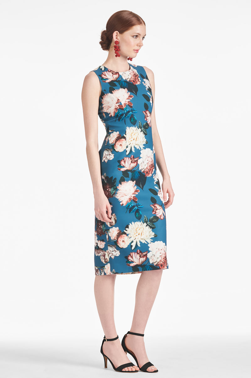 Anna Dress - Teal Garden