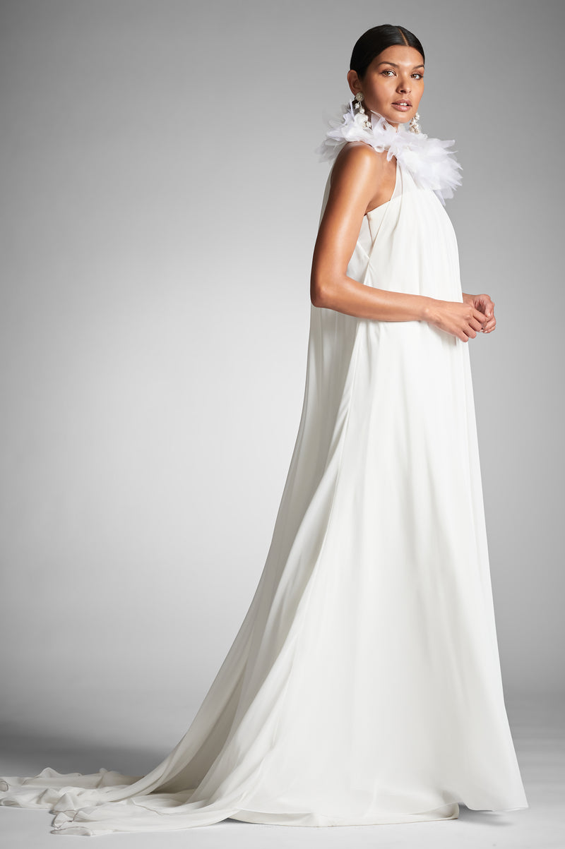 Sachin amp; Babi Aphrodite draped gown - Yellow