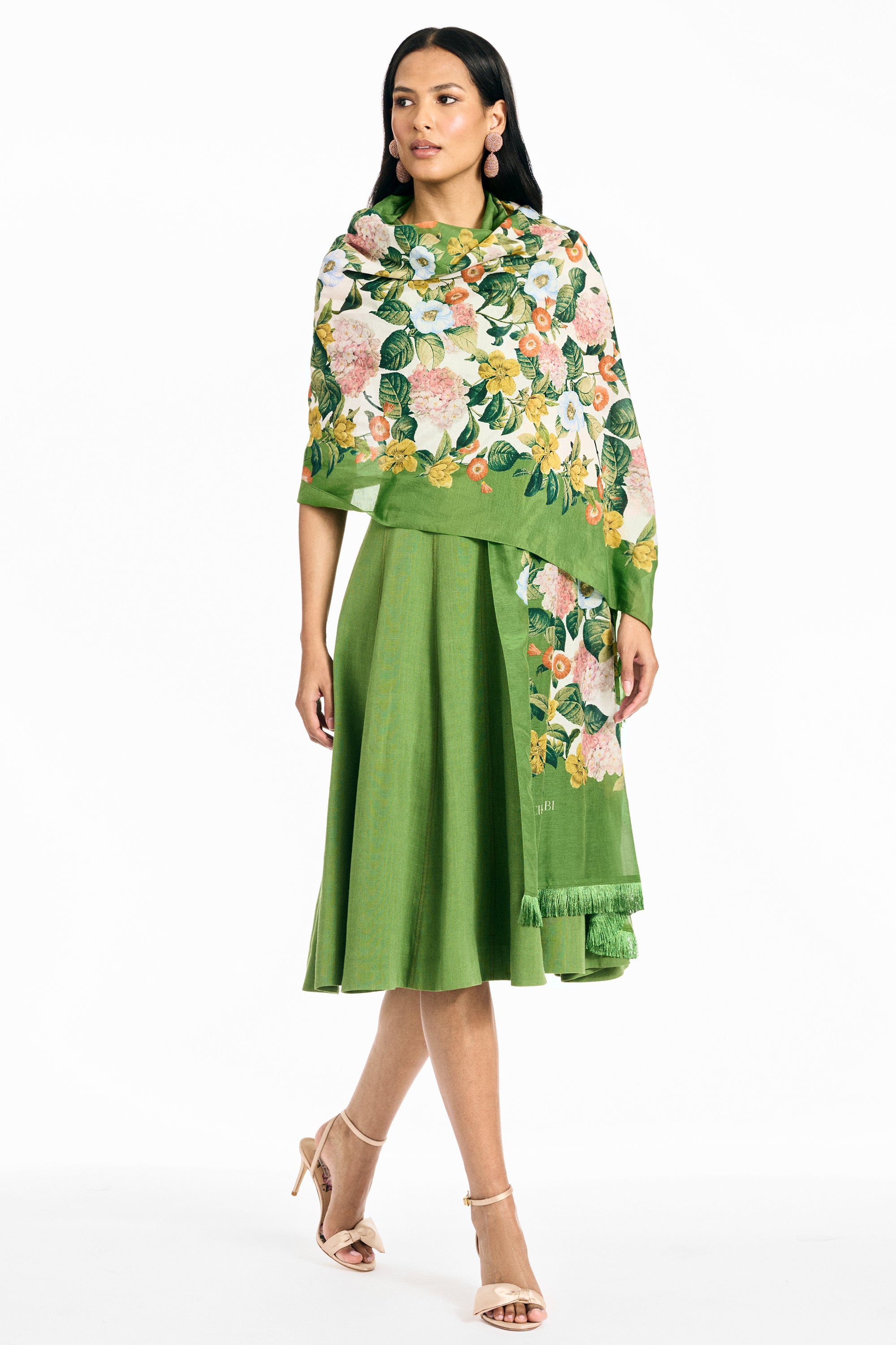 FLORIE SCARF - GREEN GARDENS