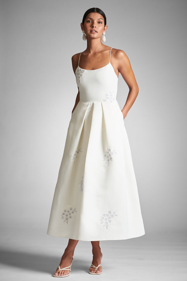 Audra Dress - Ivory/Embroidered Floral