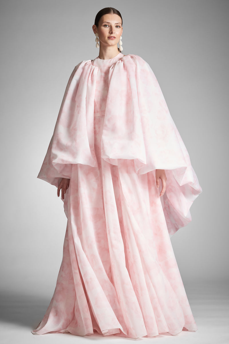 Aura Coat in Pale Pink Floral Sachin Babi