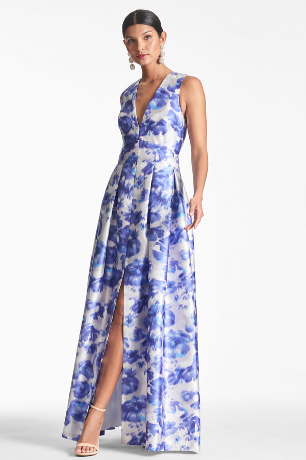 Brooke Gown - Azure Watercolor Floral