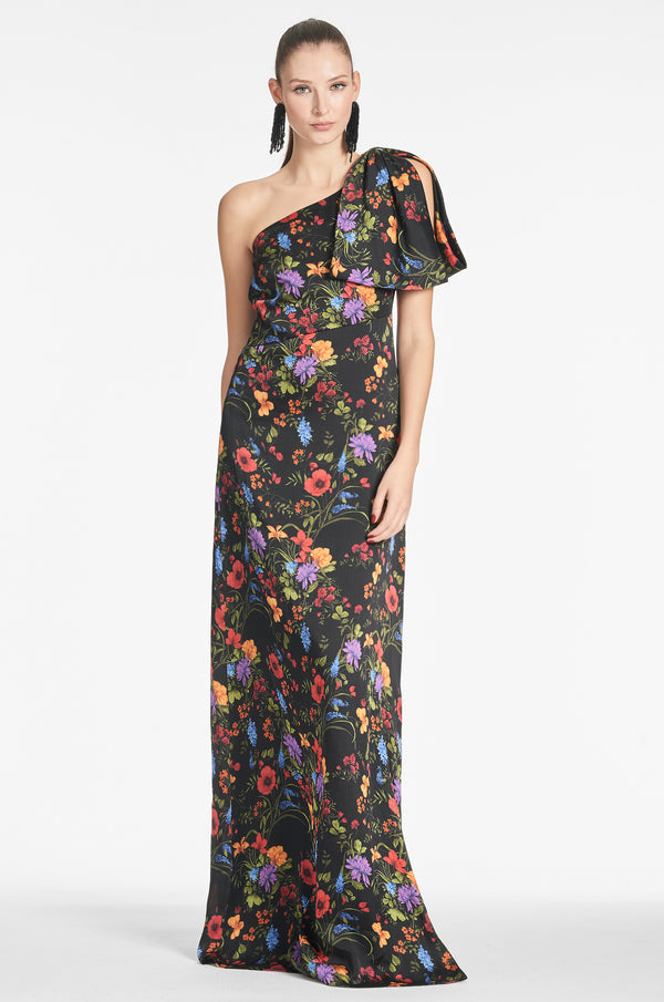 Chelsea Gown - Noir Wildflower