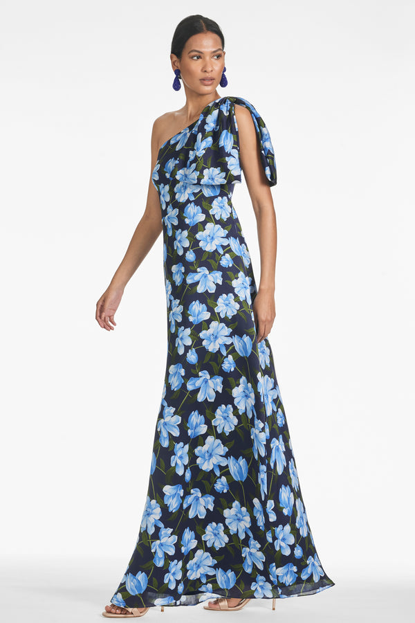 AL Addy Blue Floral Gown – GlamEdge Dress & Gown